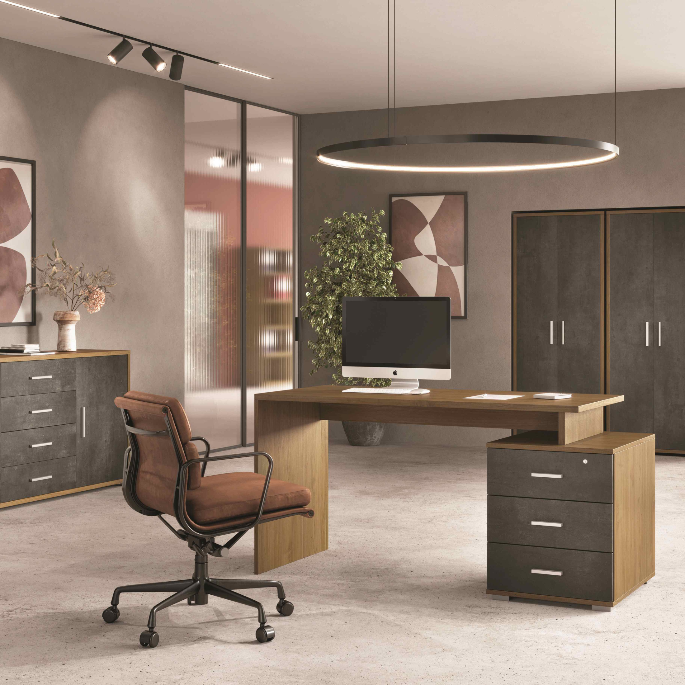 Modern "Amanda" 3-drawer wooden desk for study, 154x65 cm, 76h