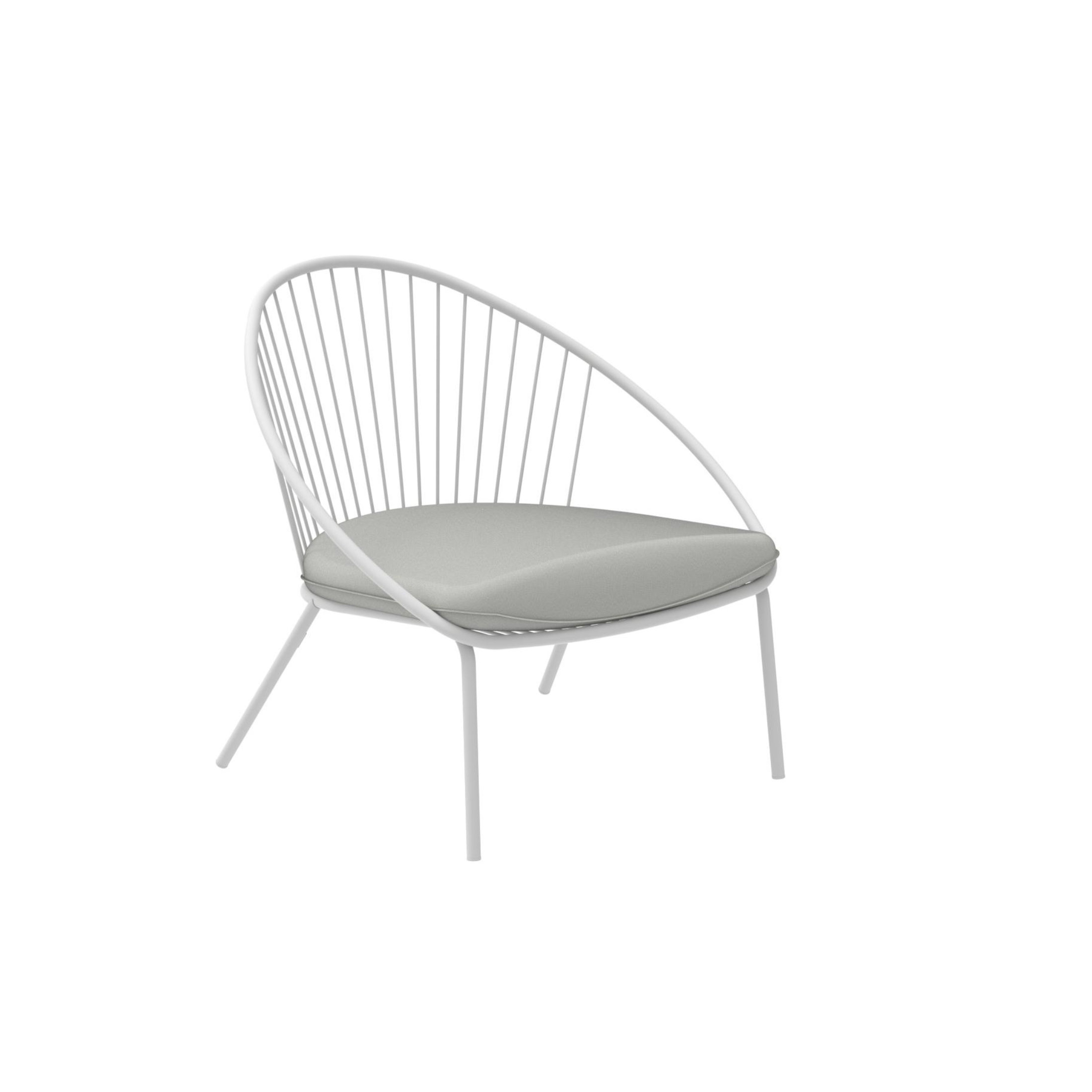 "Aria" low metal garden armchair, stackable lounge chair, 82x86 cm, 87 cm high