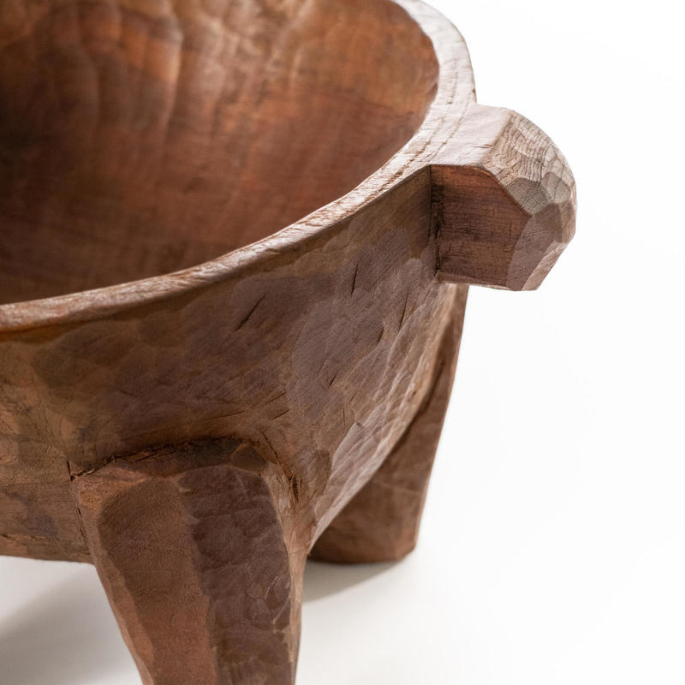 Round wooden bowl "Ciotola2" hand carved 60x47 cm 37h