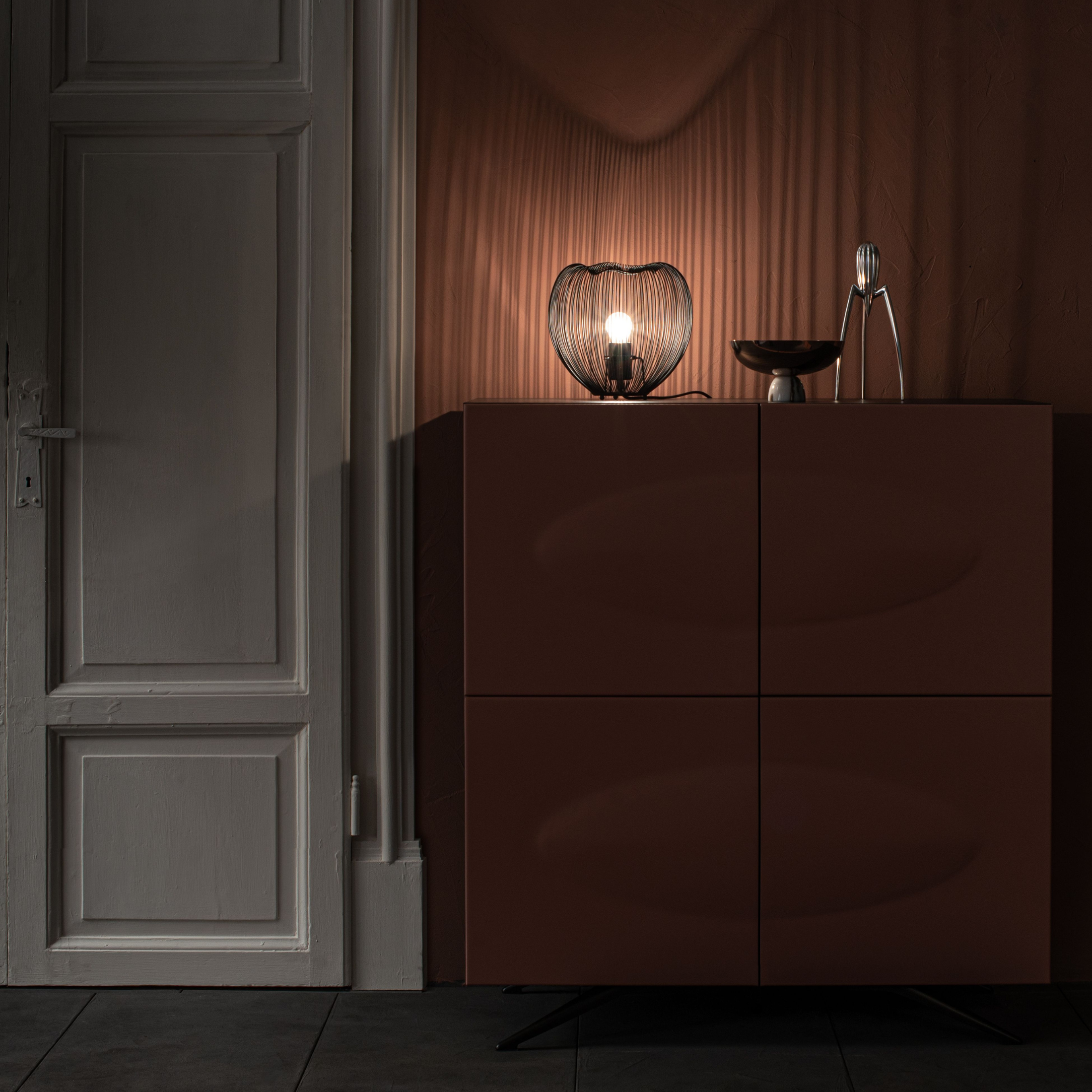 "Sirio" hanging and table lamp with metal shade