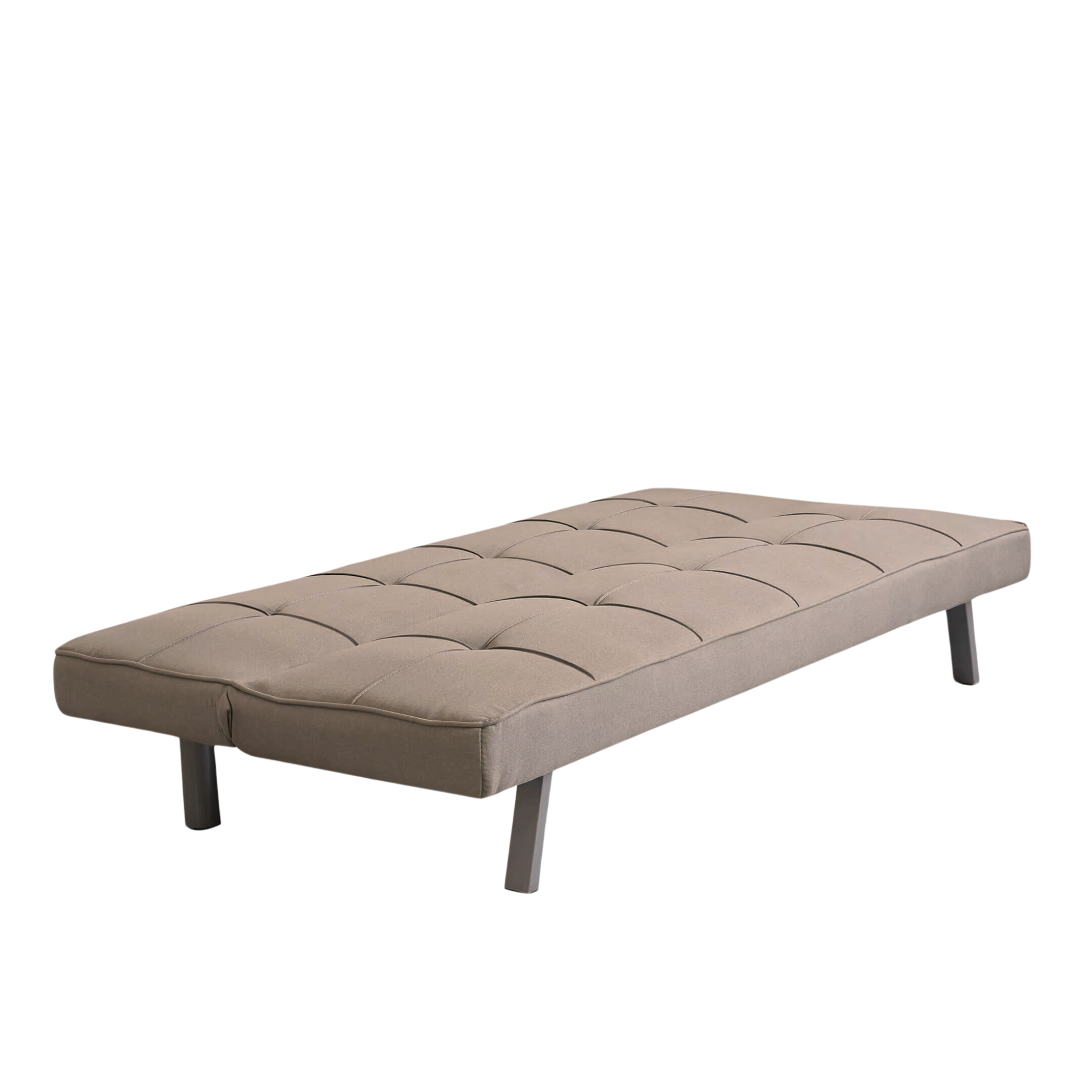 "Evelin" 3-seater sofa bed in linen fabric with metal legs, 180x81 cm, 79 cm high.