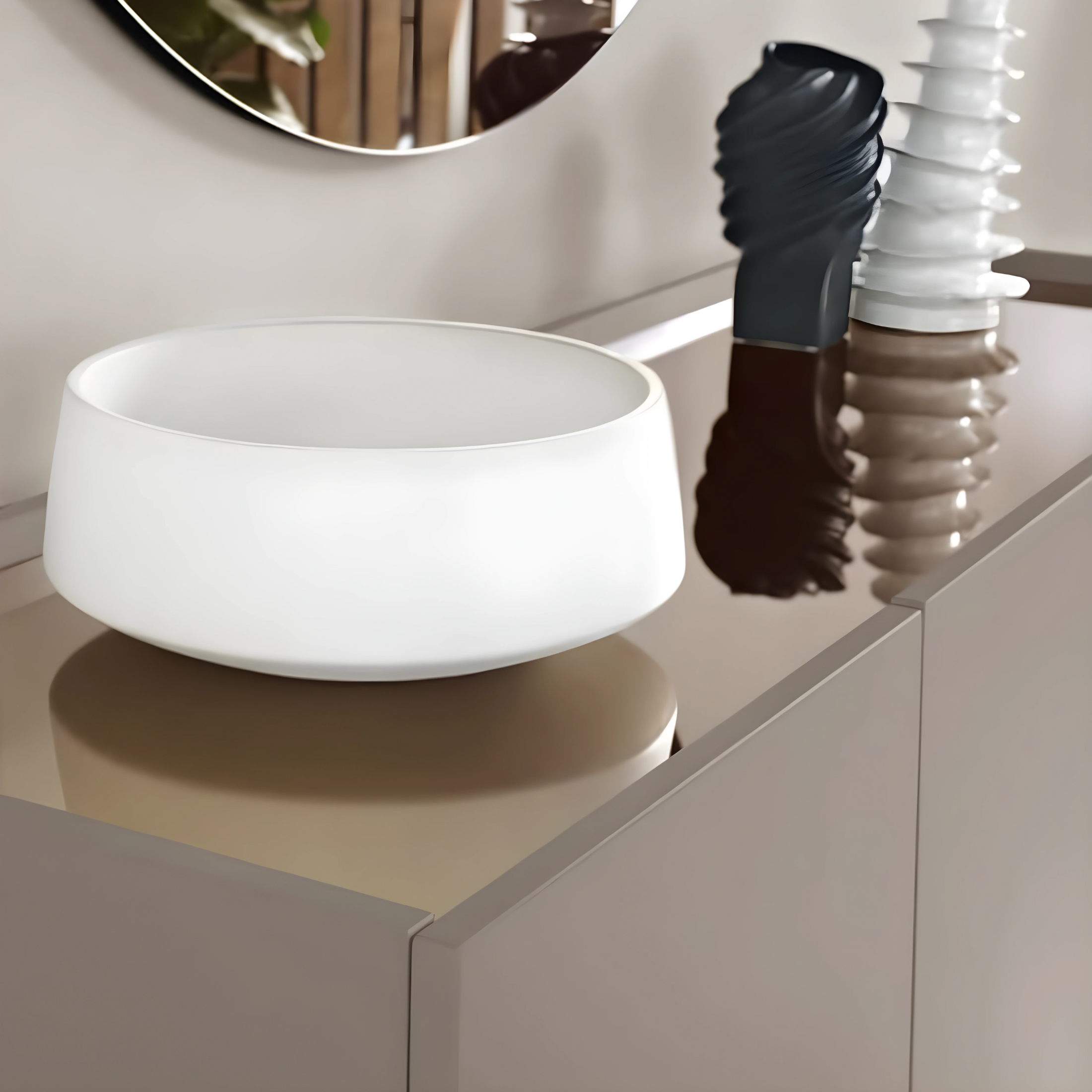 Modern 3-door sideboard "Toledo" in melamine, 160x50 cm, 89h pre-assembled