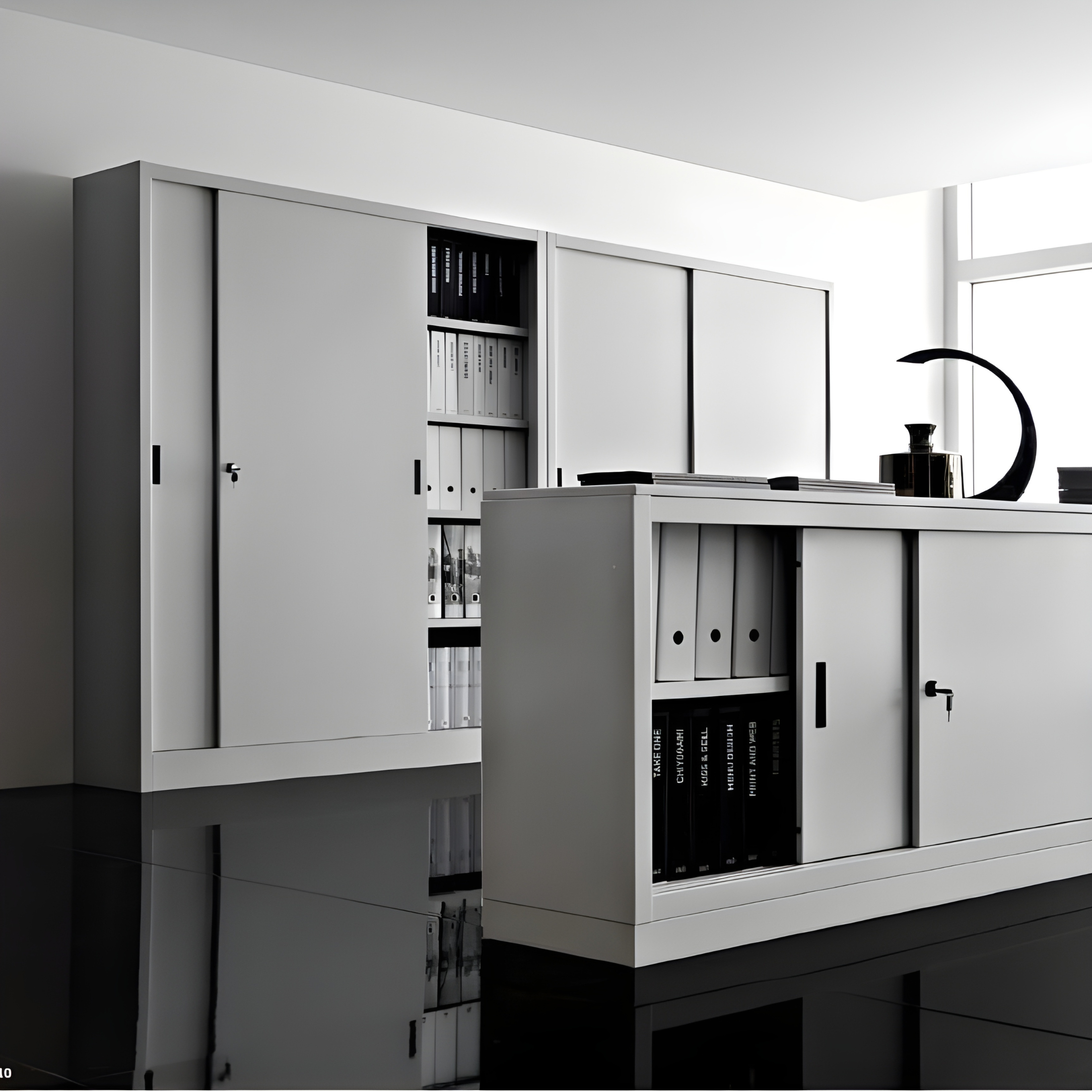 "Ars" 2-door metal office cabinet with adjustable shelves, 100x45 cm, 200 cm high