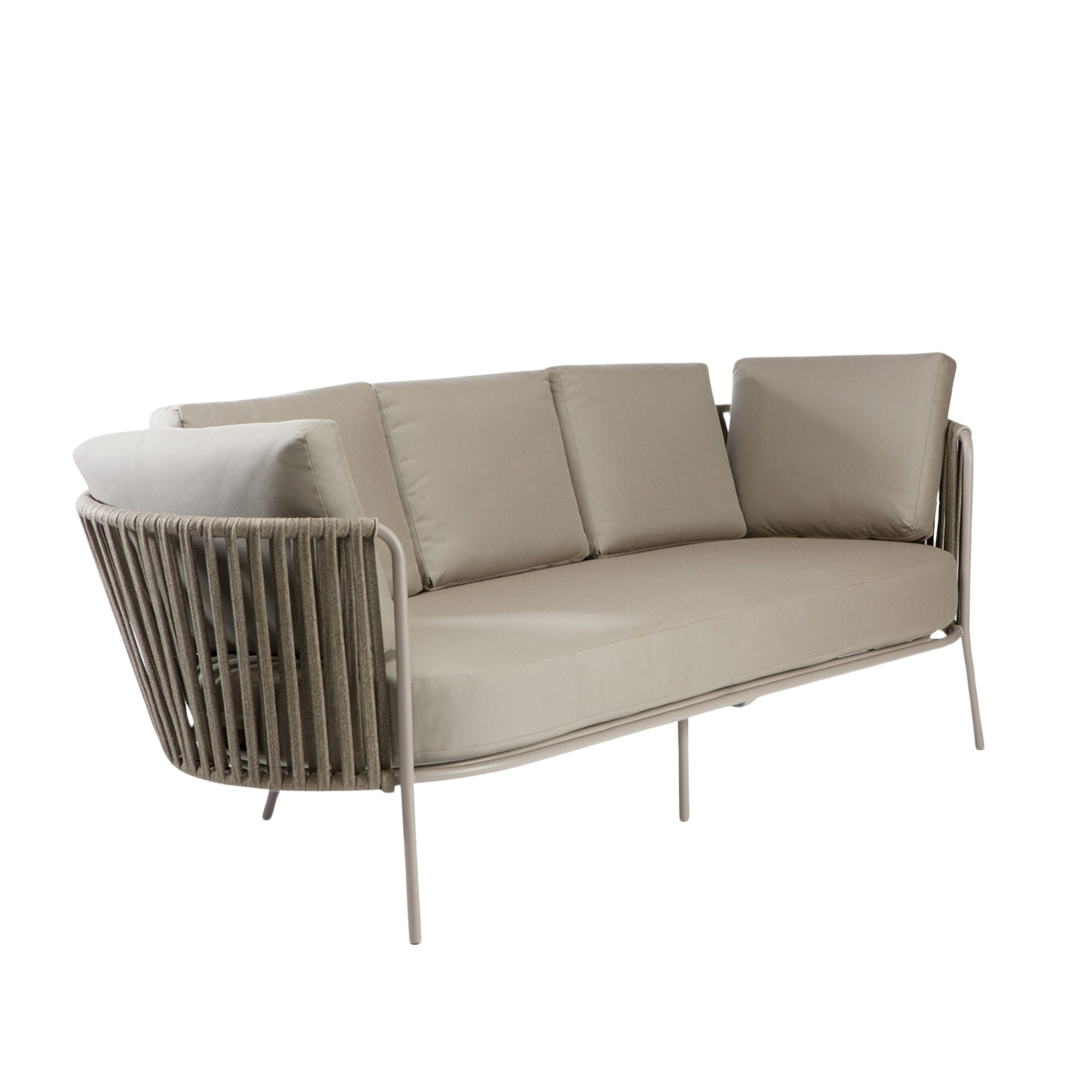 3-seater sofa in rope and stainless steel "Daisy Rope" garden lounge sofa cm 220x80 71h