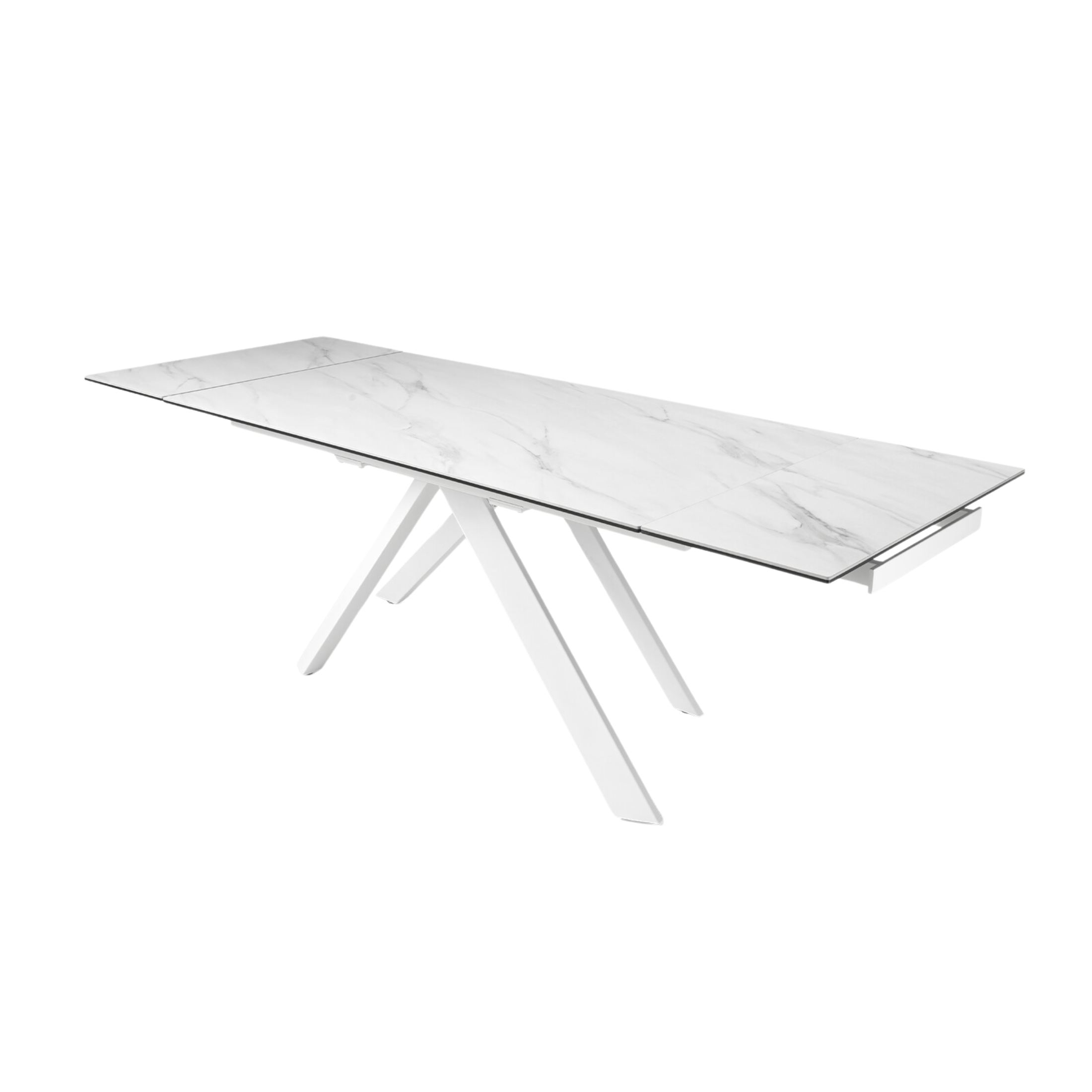 "Caio" modern extendable dining table with porcelain stoneware top