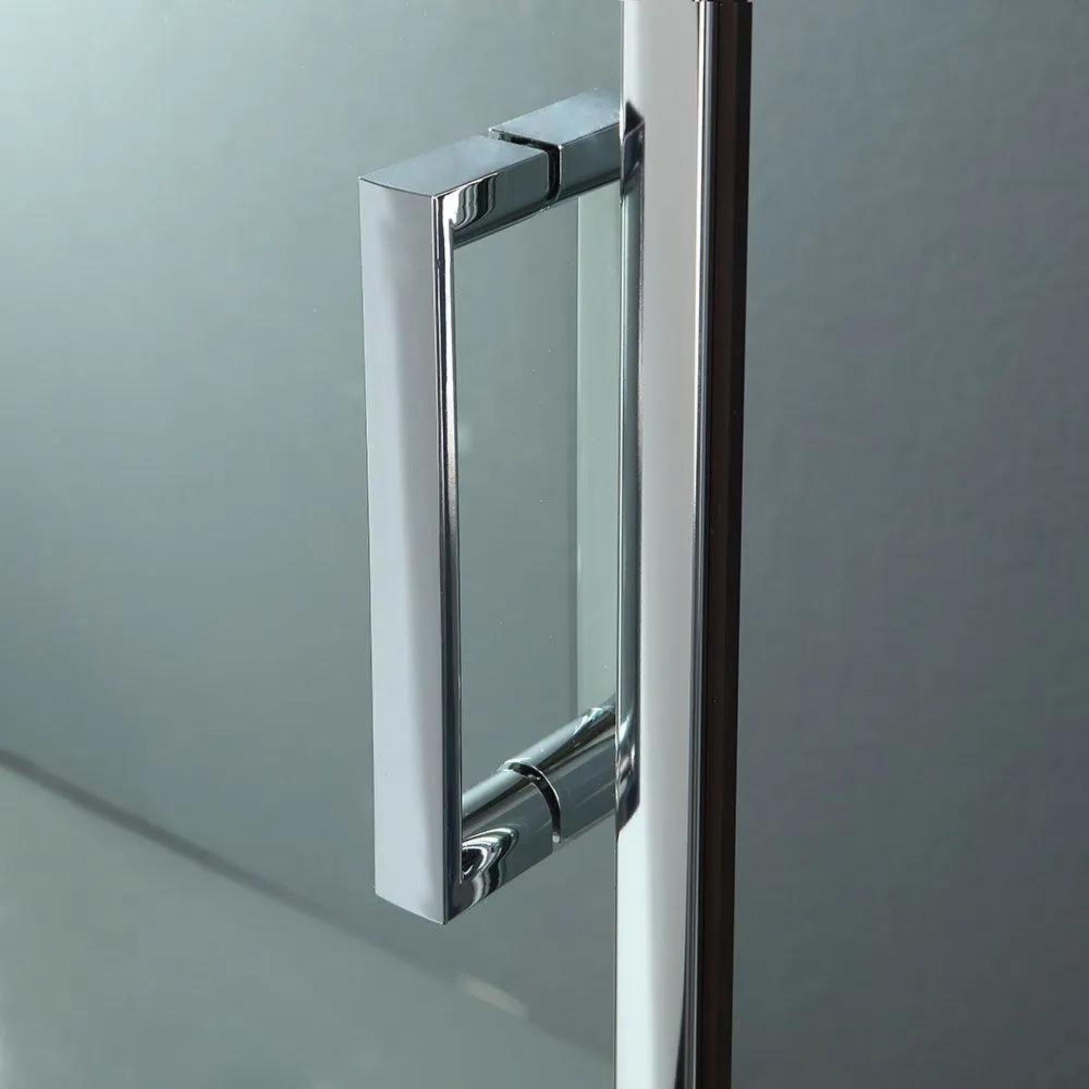 "Ferrara" 2-panel shower door in clear glass, 185 cm high