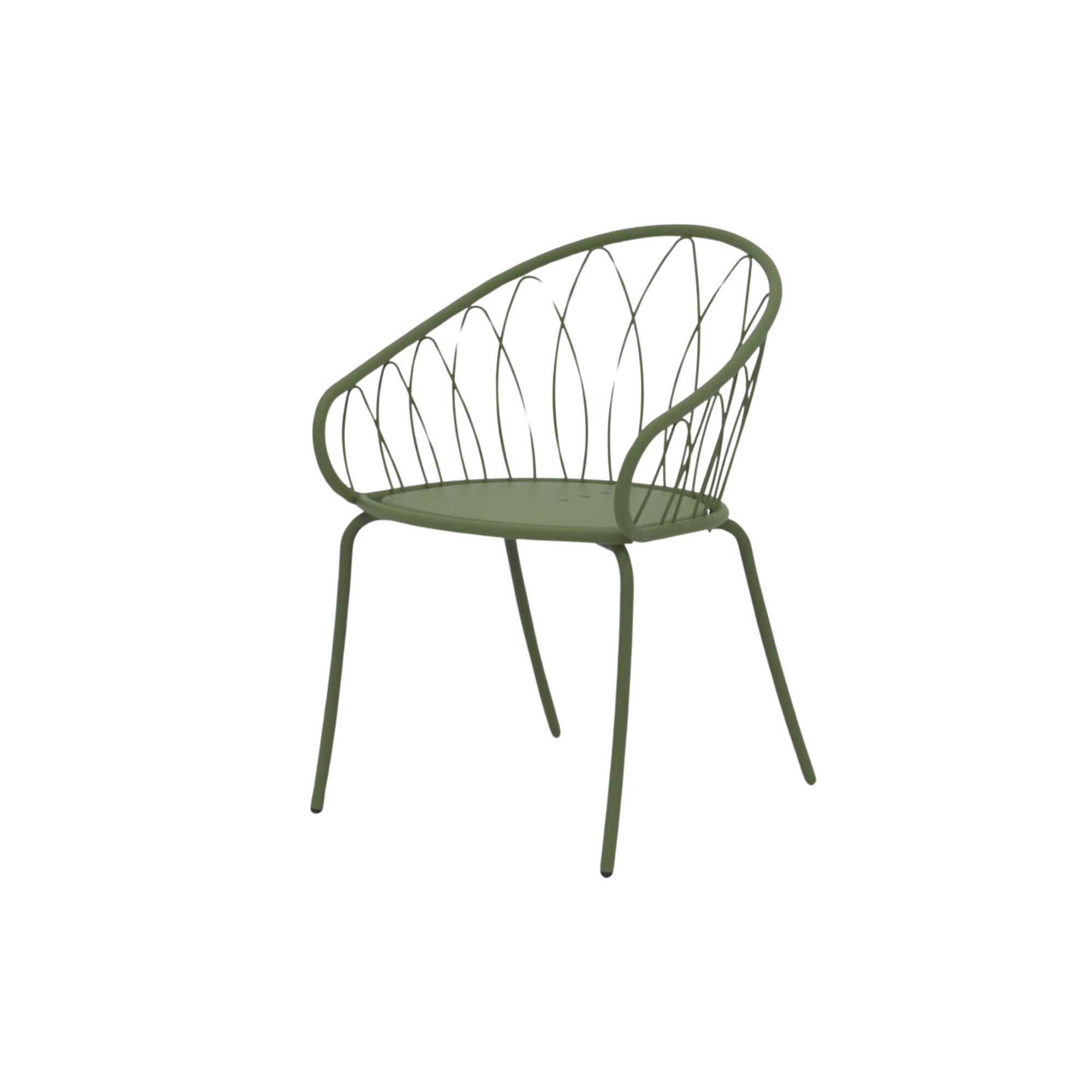 Set of stackable "Flora" painted metal garden chairs, 59x56 cm, 81 cm high