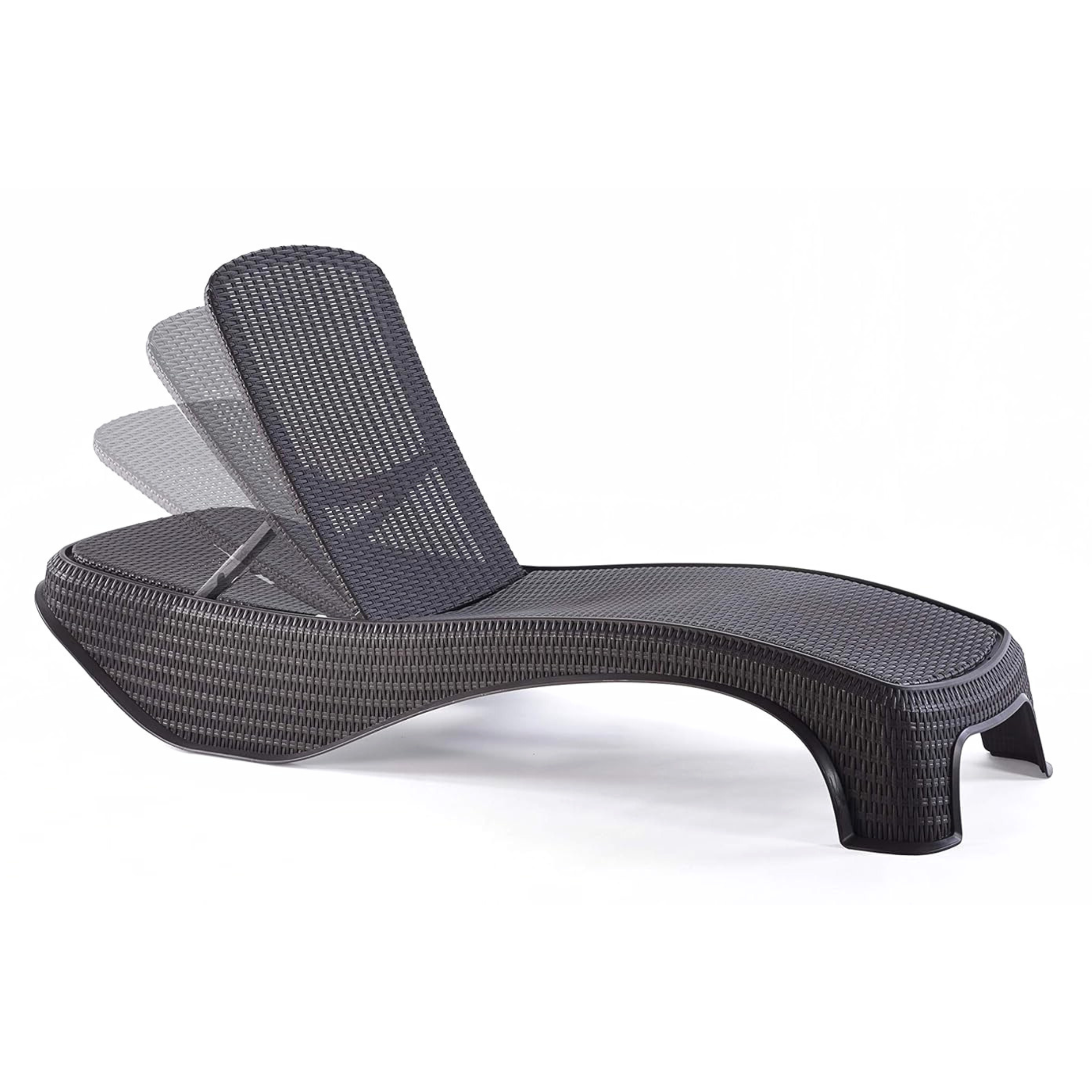 "Atlantic" reclining polyrattan sun lounger, 197x74 cm, 36h