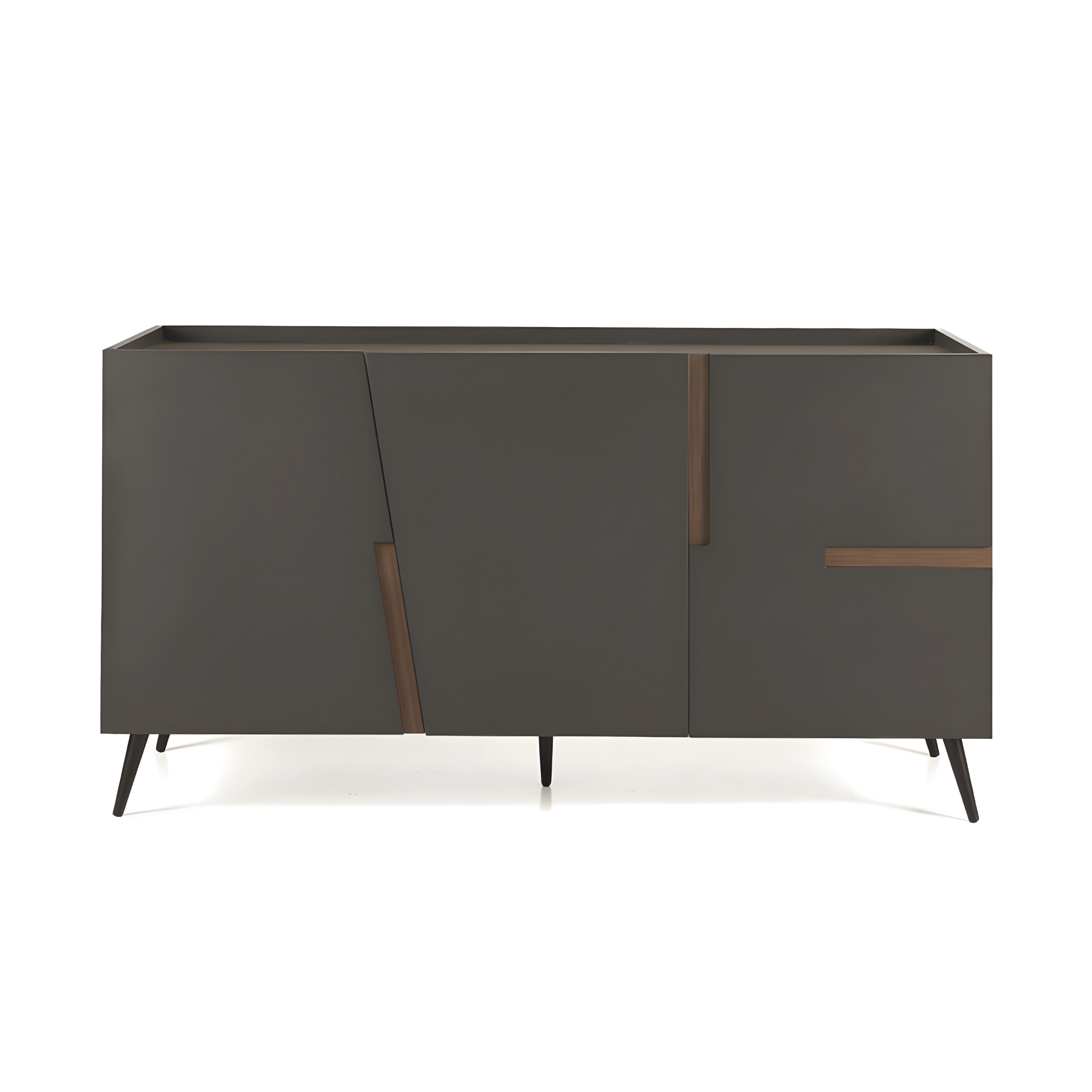 Modern 3-door sideboard "Toledo" in melamine, 160x50 cm, 89h pre-assembled