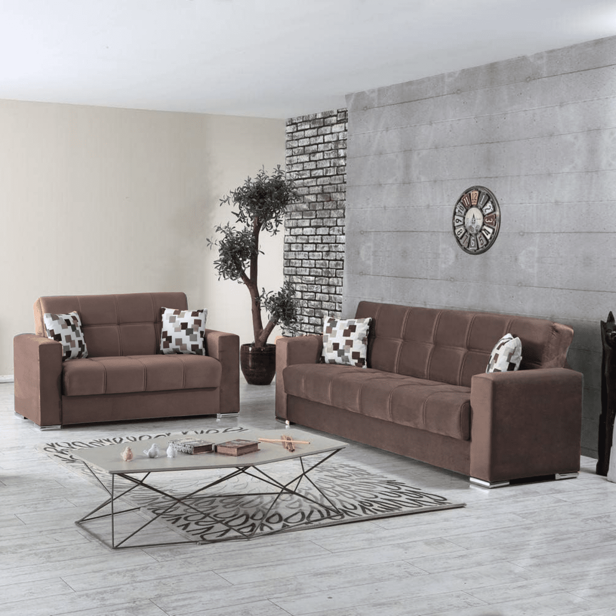 Divano letto 3 posti contenitore "Alba" in tessuto con piedi cromati cm 226x85 92h - MondoViro