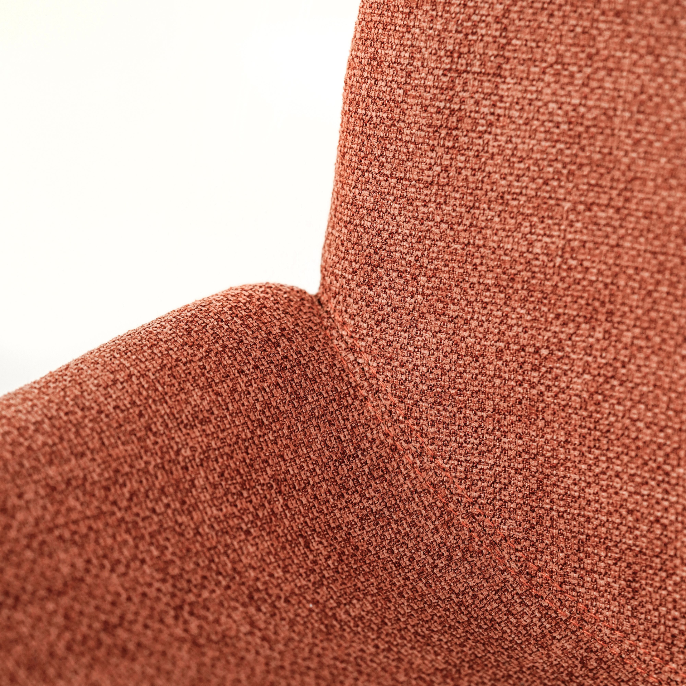 Set of "Sami" fabric dining chairs with elegant modern painted metal legs