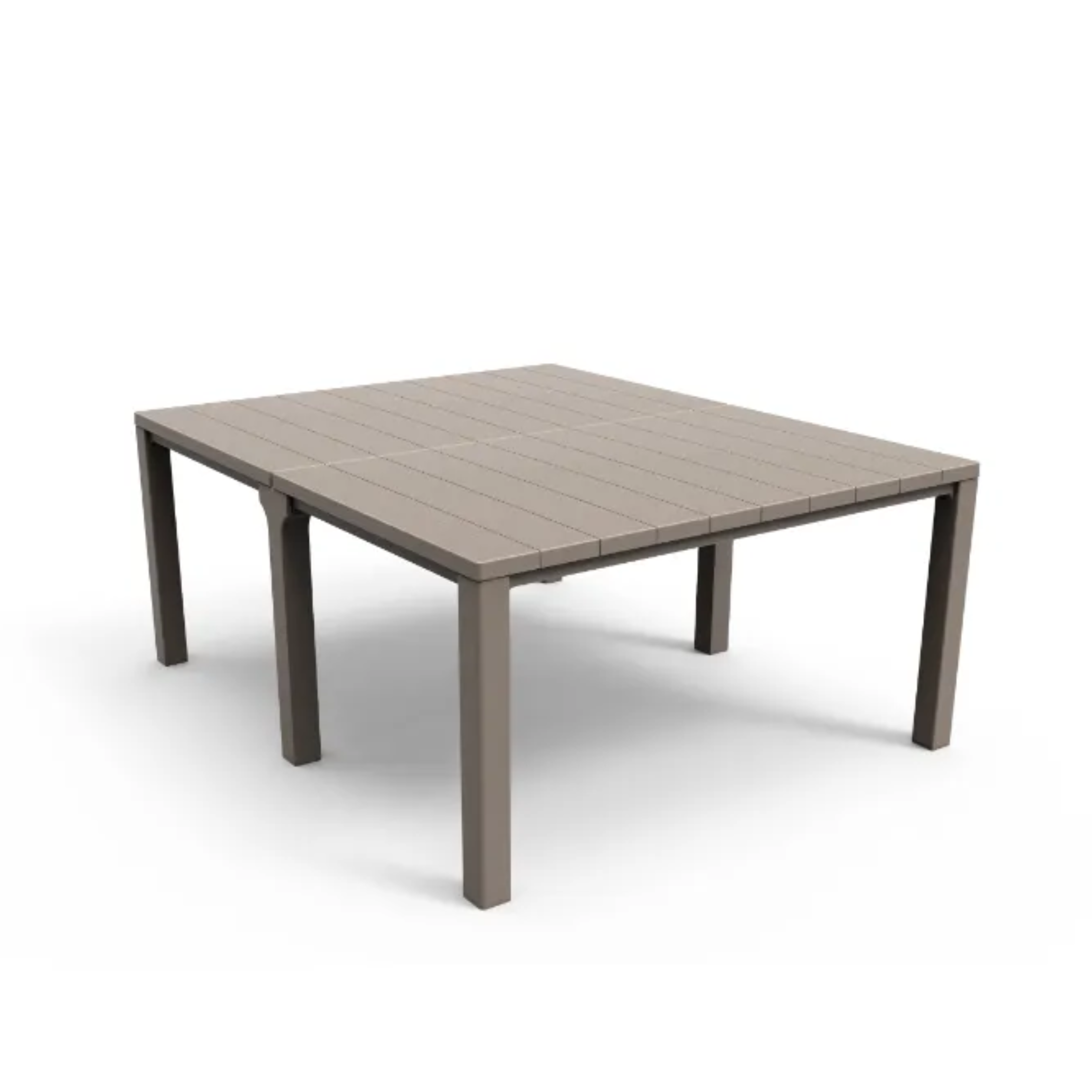 "Julie" outdoor table with slats in square and rectangular resin for the garden, 295x90 cm, 74.5 cm high