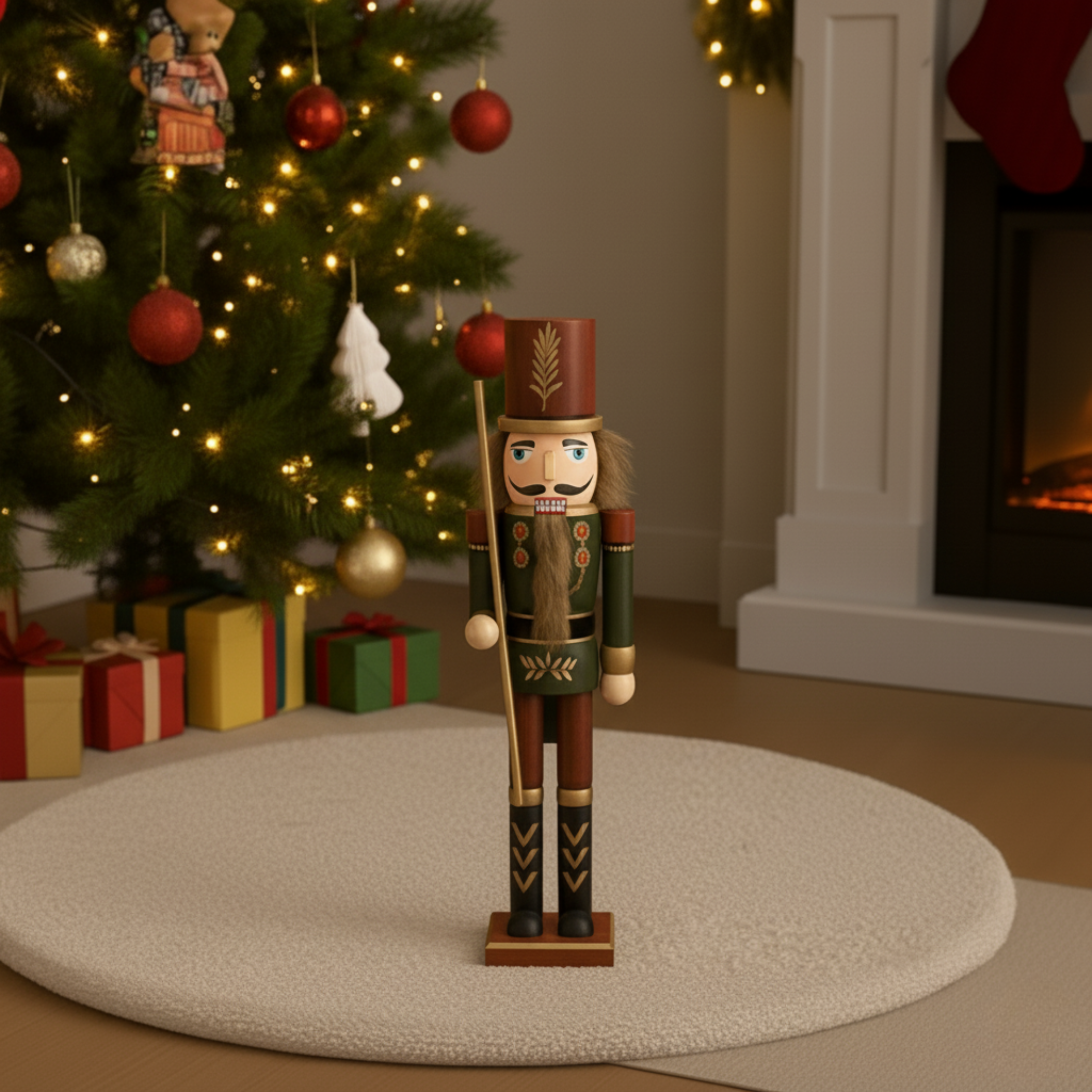 Christmas Nutcracker Soldier with Red and Green Outfit for Christmas Decorations