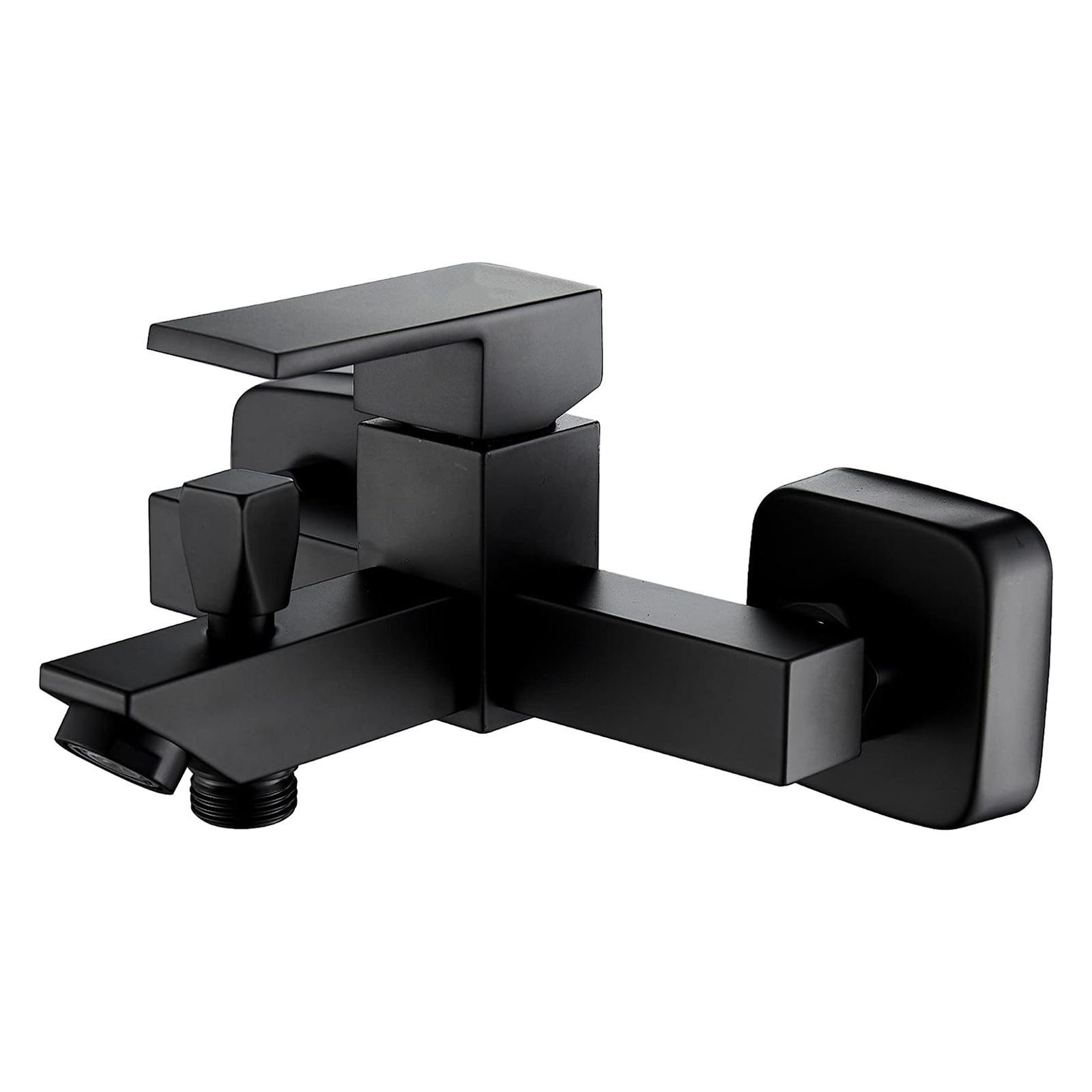 "Elegant" single-lever bath mixer tap in matt black brass