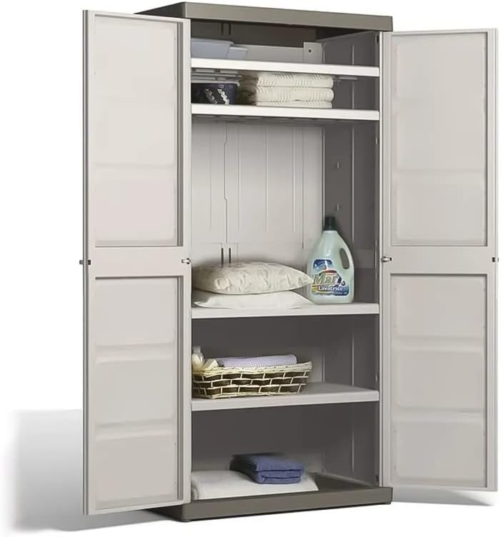 "Bacas XL" shockproof resin garden cabinet with internal shelves