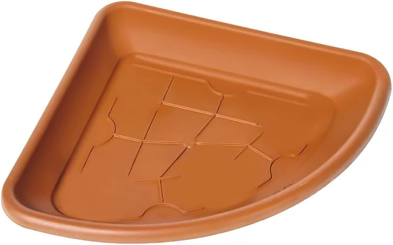 "Sunflower" corner terracotta plastic pot and saucer for outdoors
