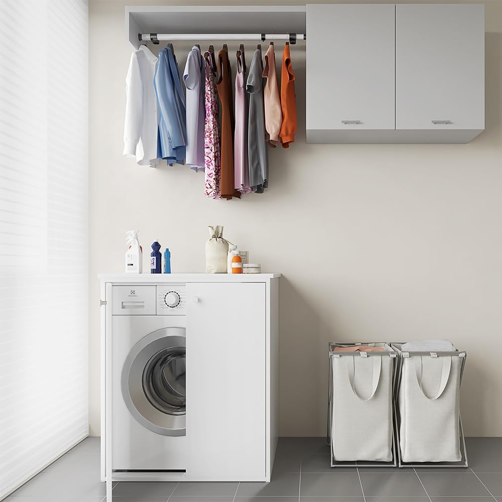 "Niji" washing machine cover in PVC with magnetic closure and adjustable feet, 60x70 cm, 90 cm high