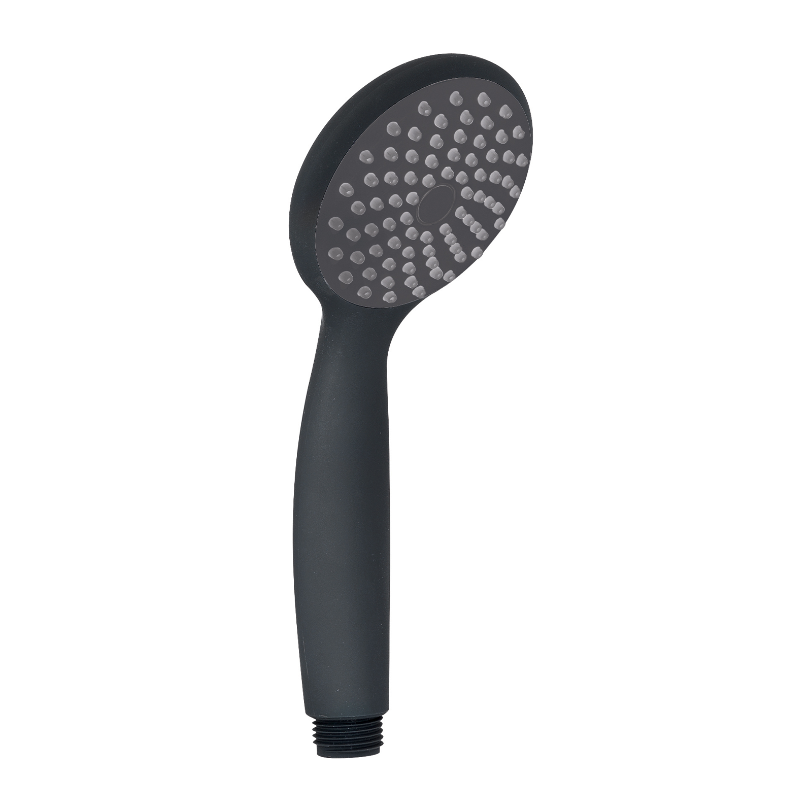 "Easy04" single jet shower head in matt black ABS 8x7.3 cm 19.2h