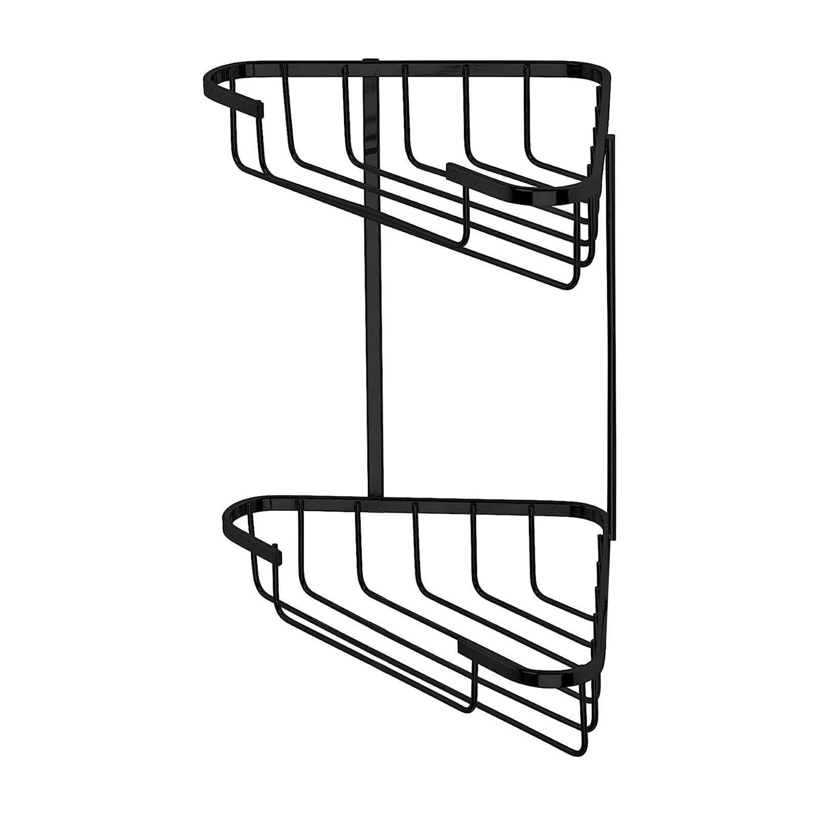 "Lier" corner shower soap dish in black steel, 20x15 cm