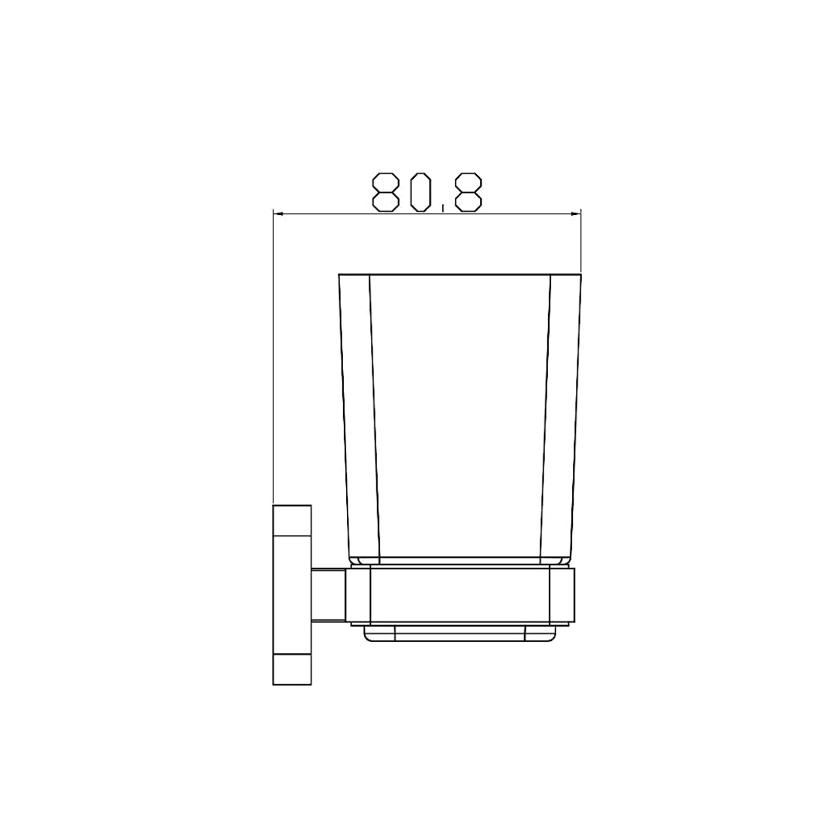 "Stelvio" bathroom set with toothbrush holder, soap dish, and toilet brush in frosted glass and steel
