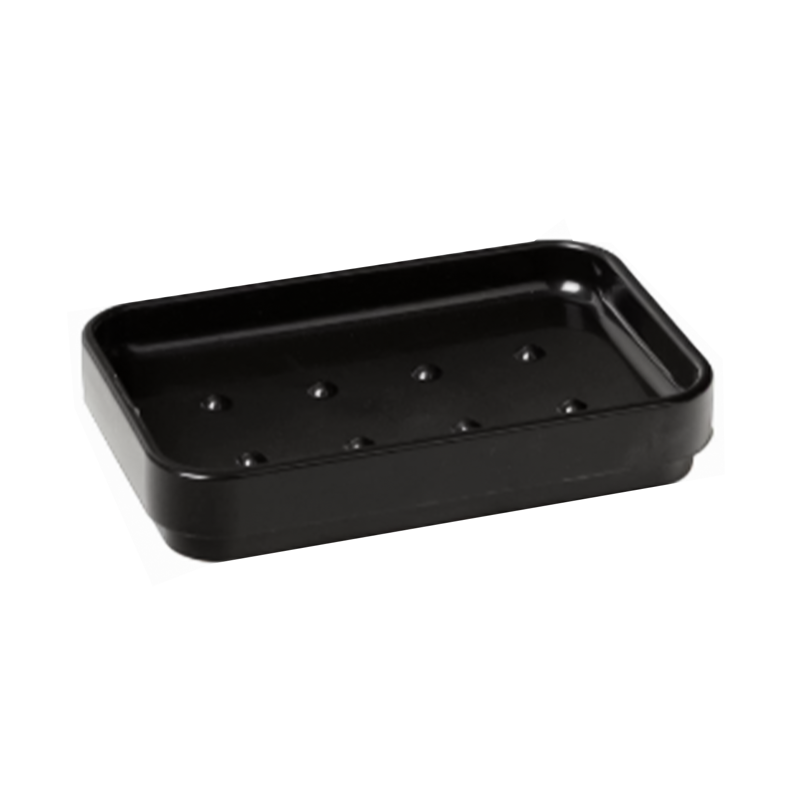 "Seventy" bathroom soap dish in matt black resin for solid soap 12.4x8 cm 2.1h