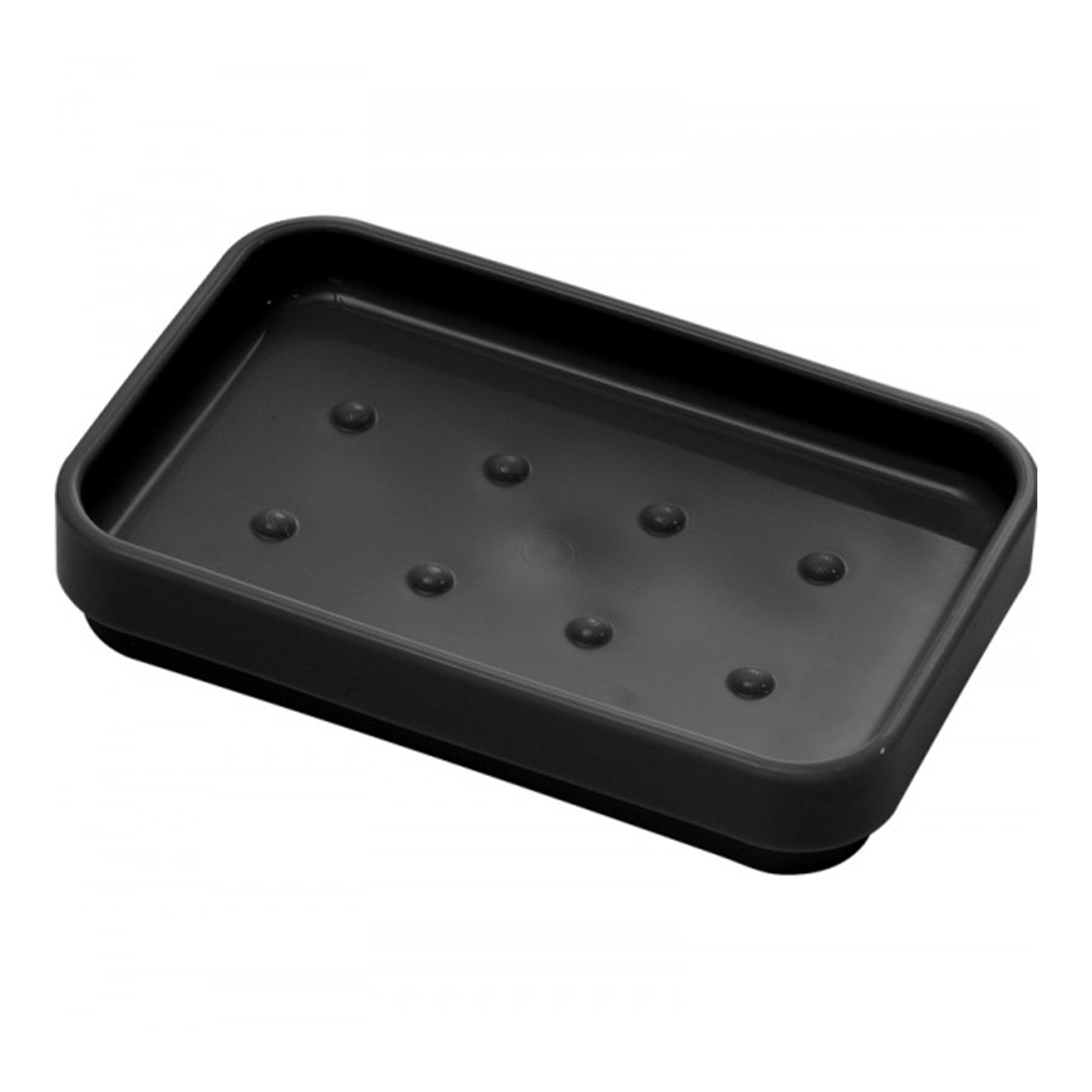 "Seventy" bathroom soap dish in matt black resin for solid soap 12.4x8 cm 2.1h