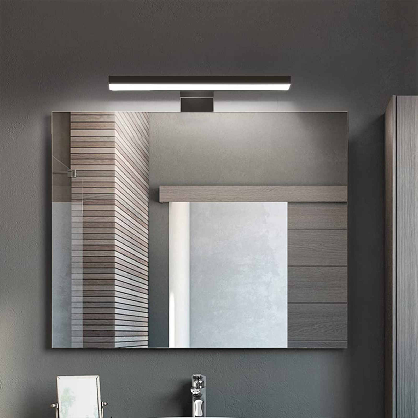 Black LED bathroom wall light for mirror frame spotlight
