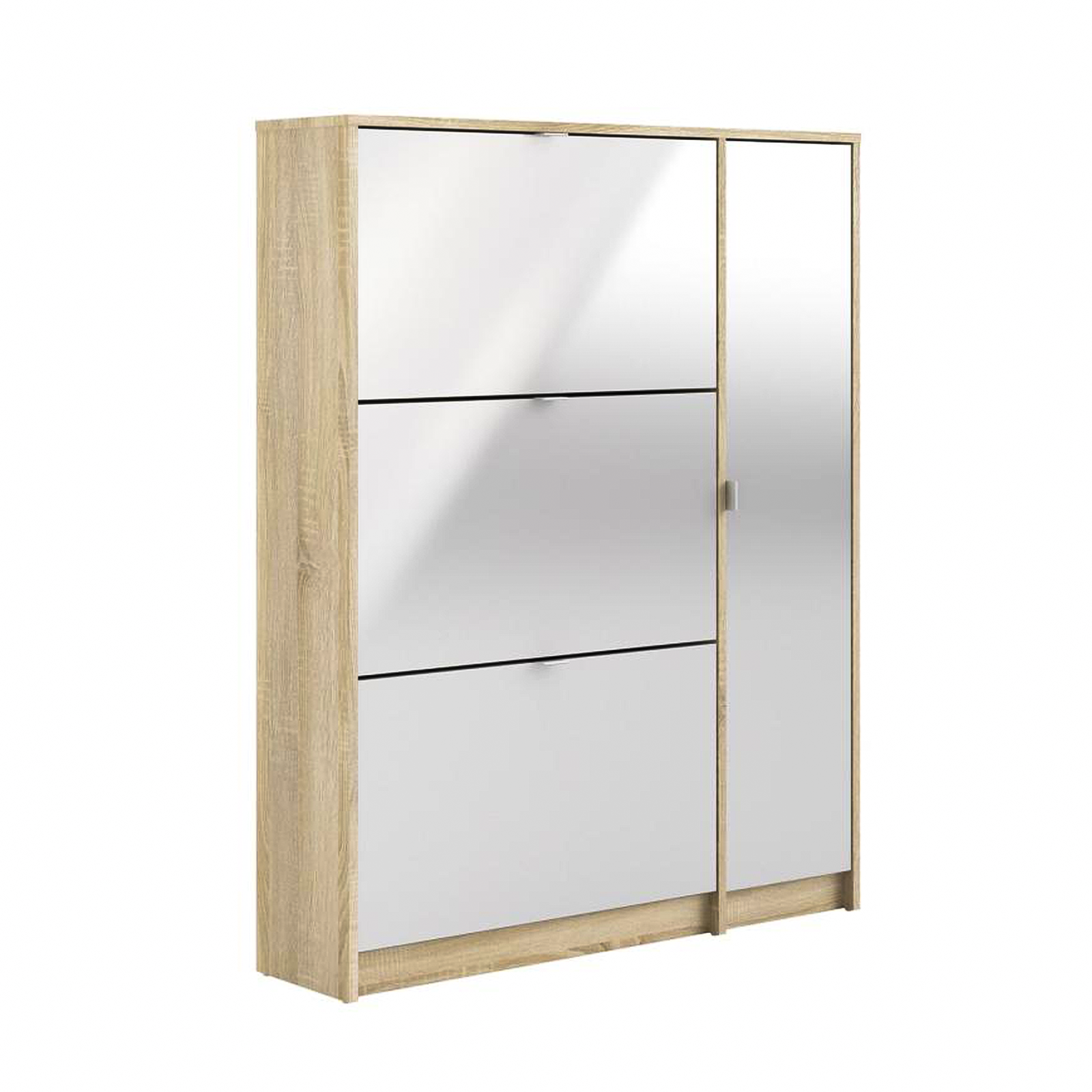 "Class" modular wooden shoe rack with 1 door and 3 flaps, 102x24 cm, 125 cm high