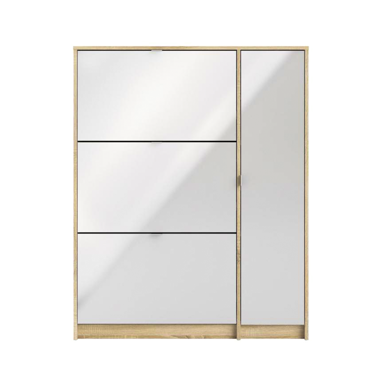 "Class" modular wooden shoe rack with 1 door and 3 flaps, 102x24 cm, 125 cm high