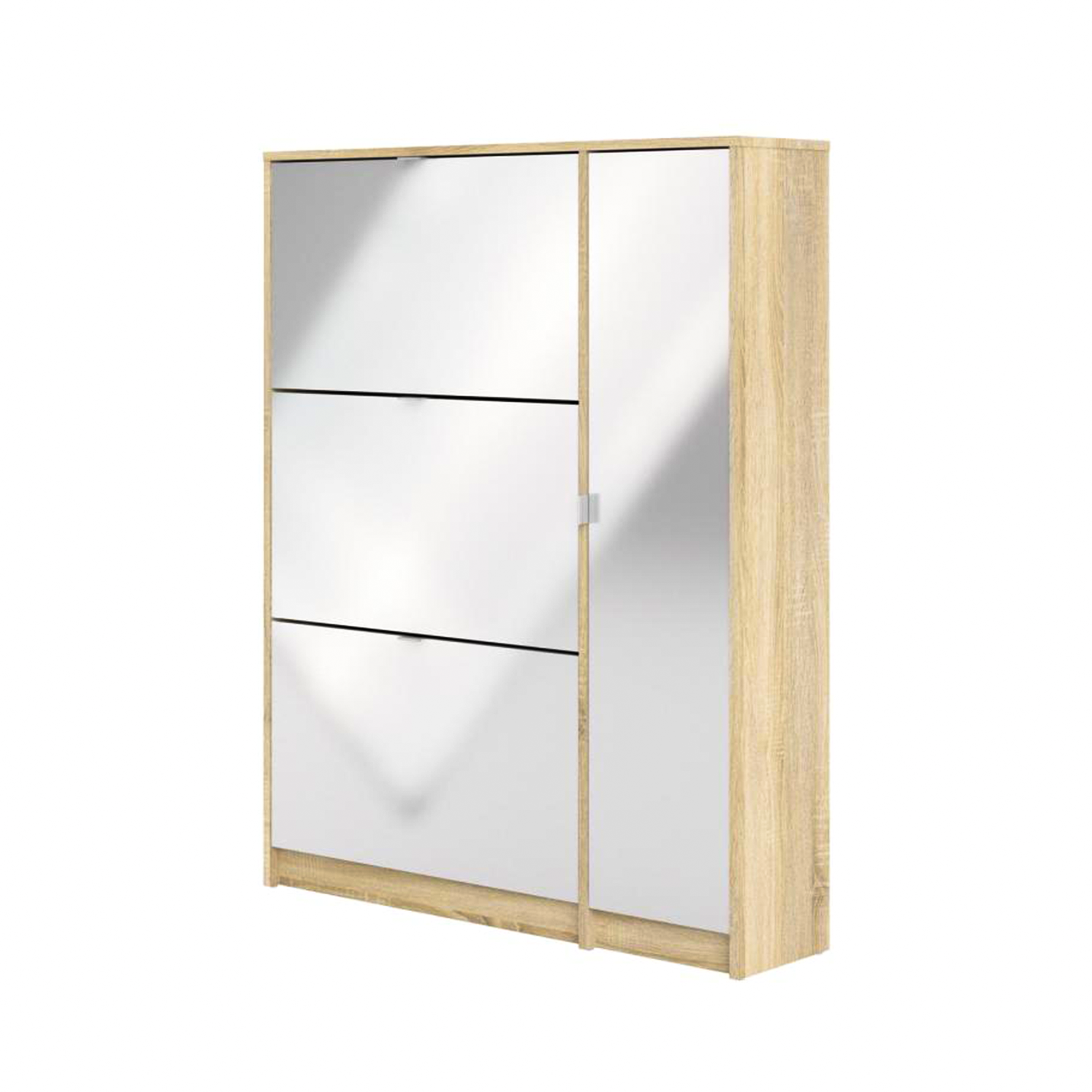 "Class" modular wooden shoe rack with 1 door and 3 flaps, 102x24 cm, 125 cm high