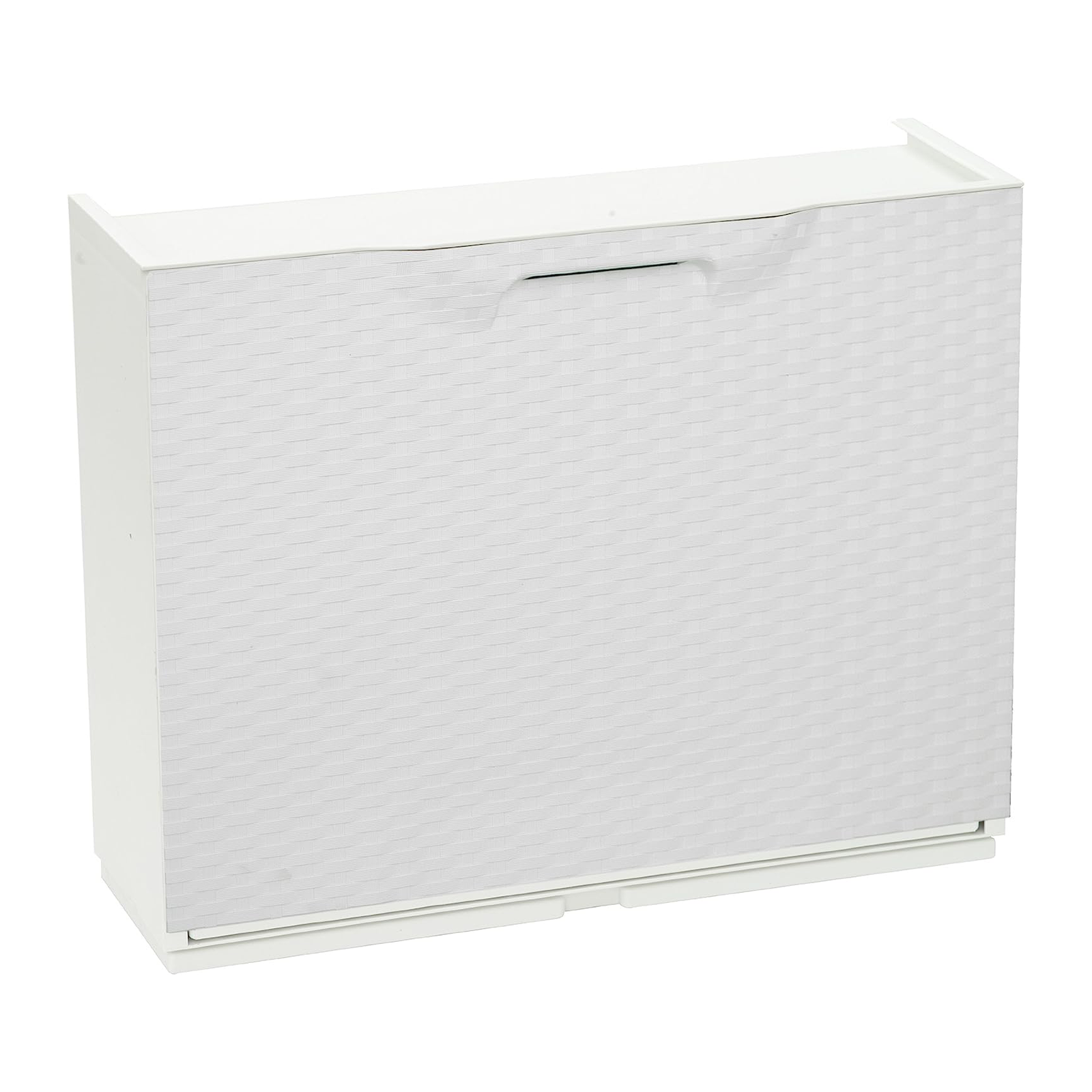 Modular shoe rack in plastic rattan with retractable door cm 51x18 40h