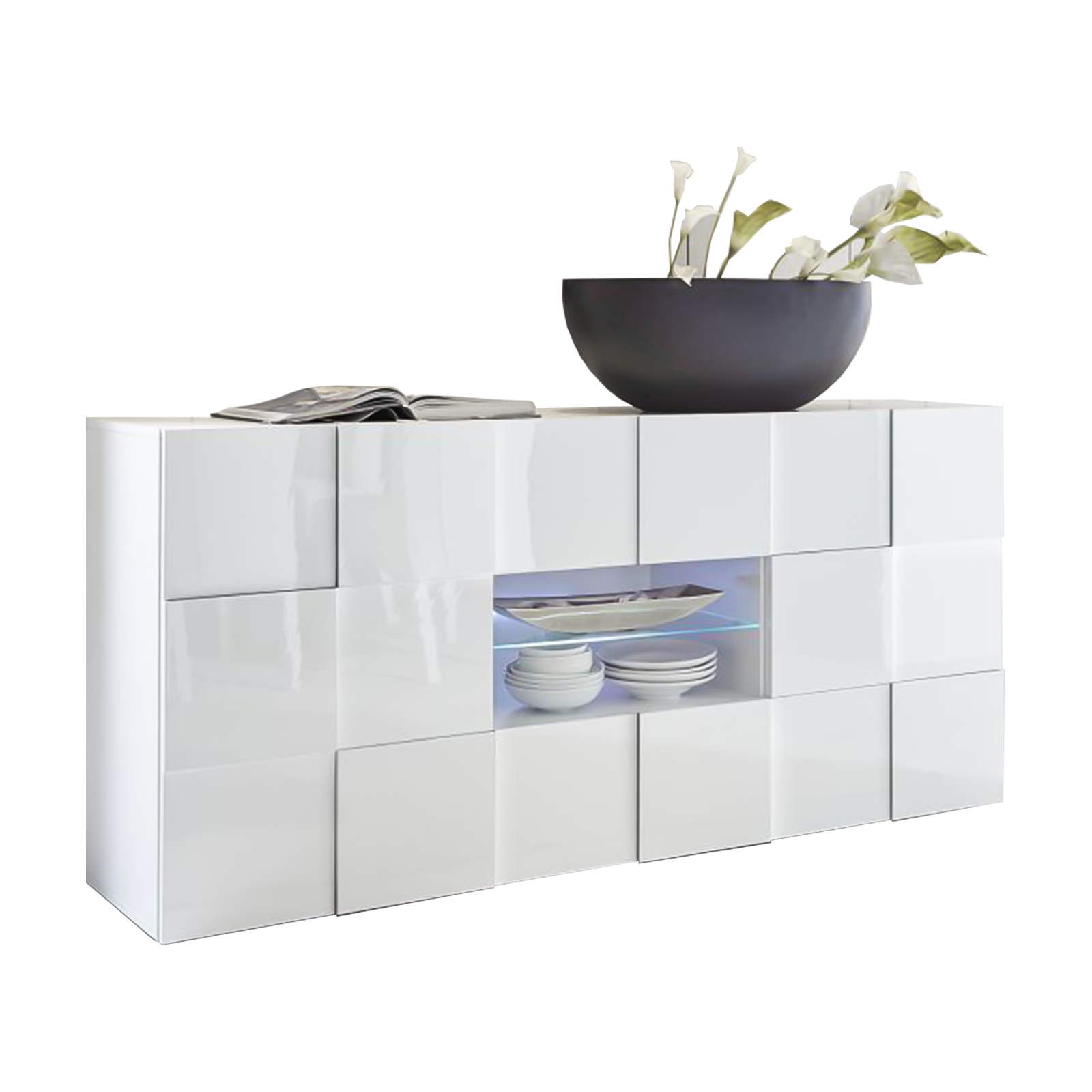 "Dama" wooden entrance sideboard with 2 doors and 2 drawers, 181x43 cm, 84h