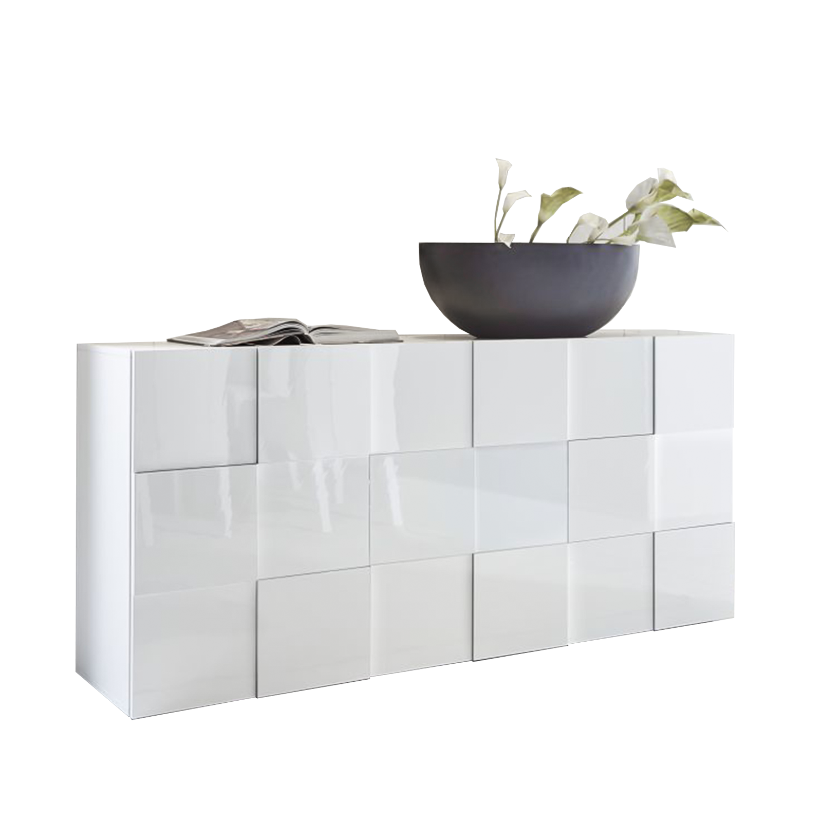 "Dama" wooden entrance sideboard, living room furniture with 3 doors, 181x43 cm, 84h