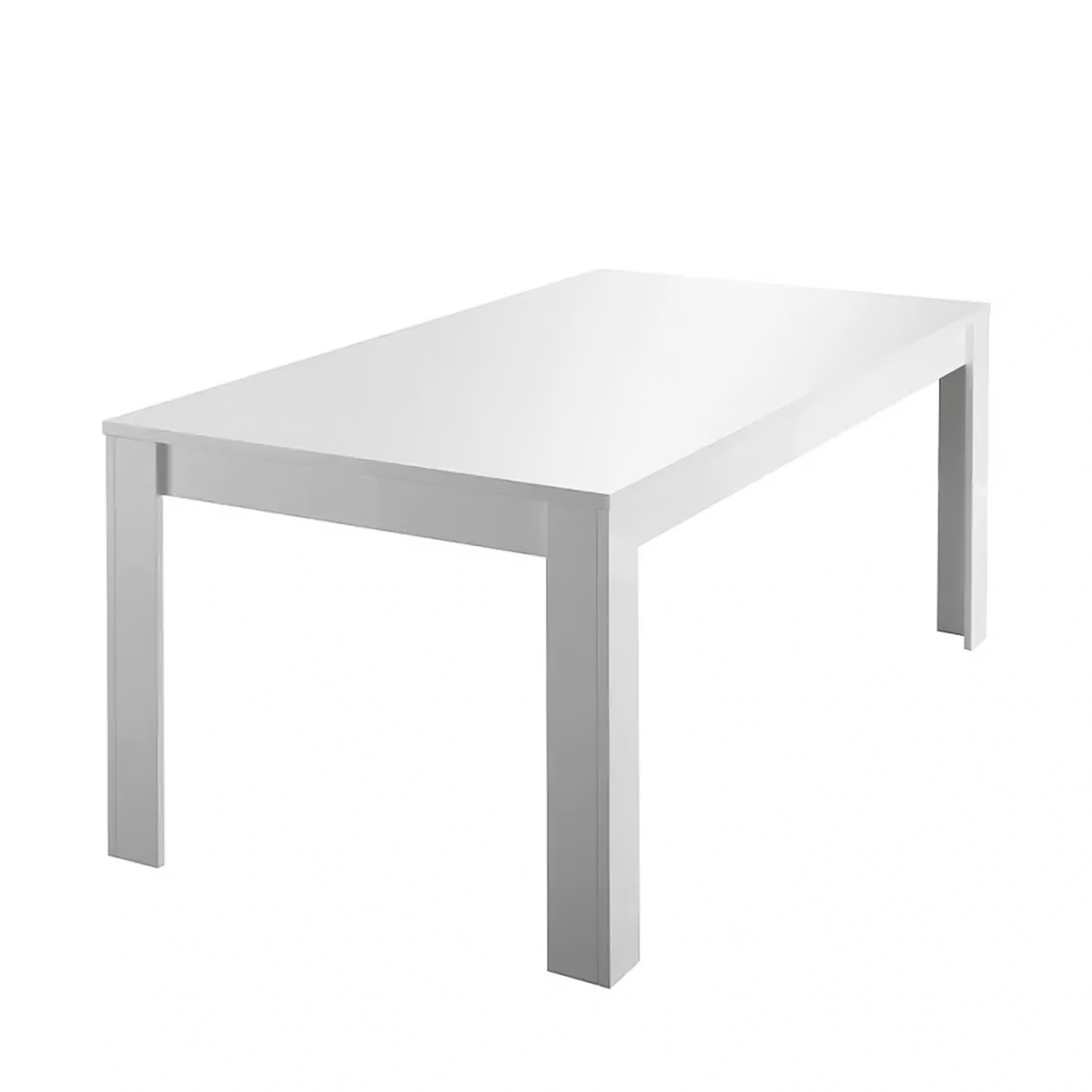 Extendable dining table "Sky" in matt white wood 137/185x90 cm 79h
