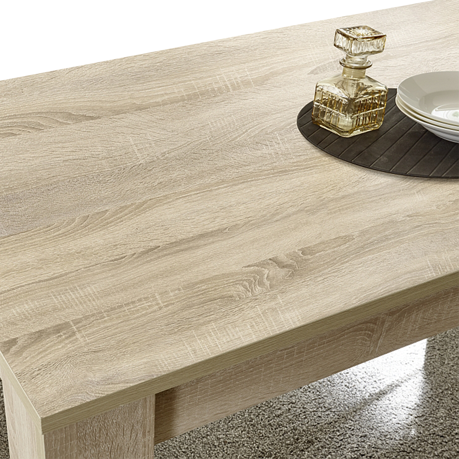 "Dama" low living room table in oak wood, 122x65 cm, 45 cm high