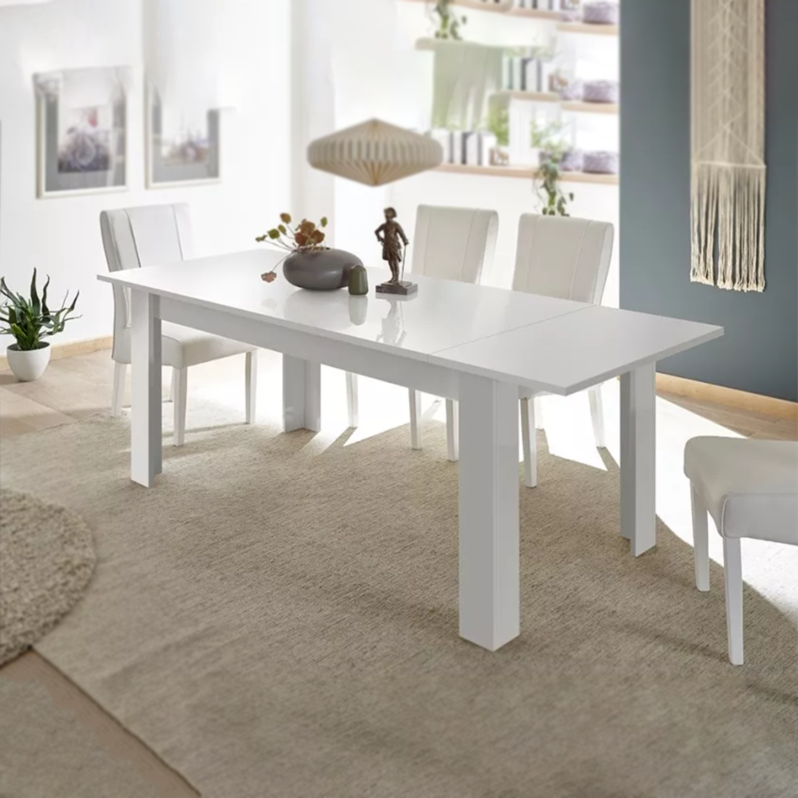 Extendable modern table "Dama" in oak wood 137/185x90 cm 79h