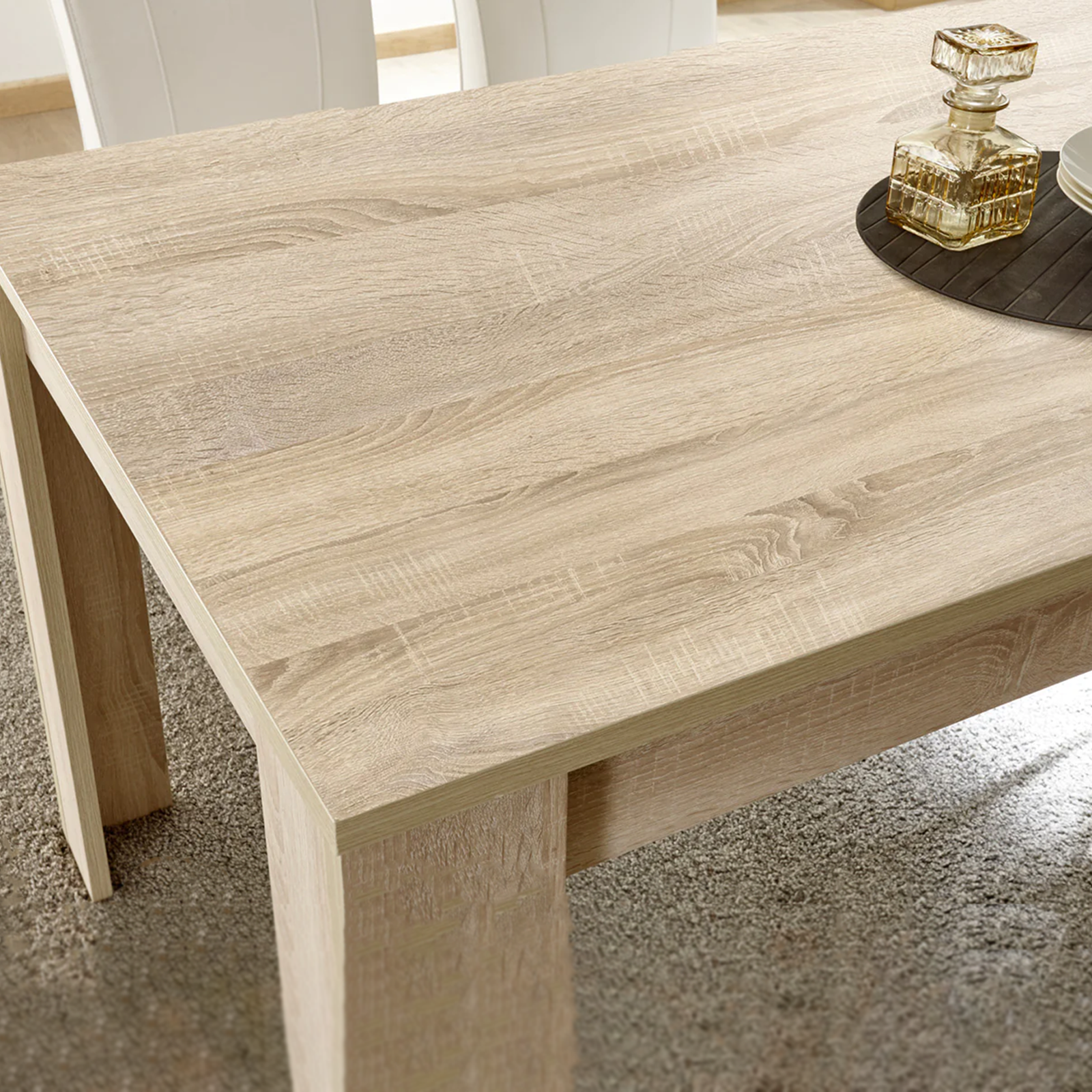 Extendable modern table "Dama" in oak wood 137/185x90 cm 79h