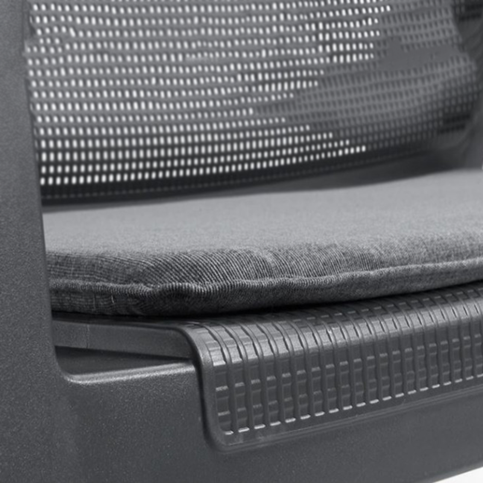 "Emily" graphite resin garden lounge set, sofa, 2 armchairs, coffee table with cushions