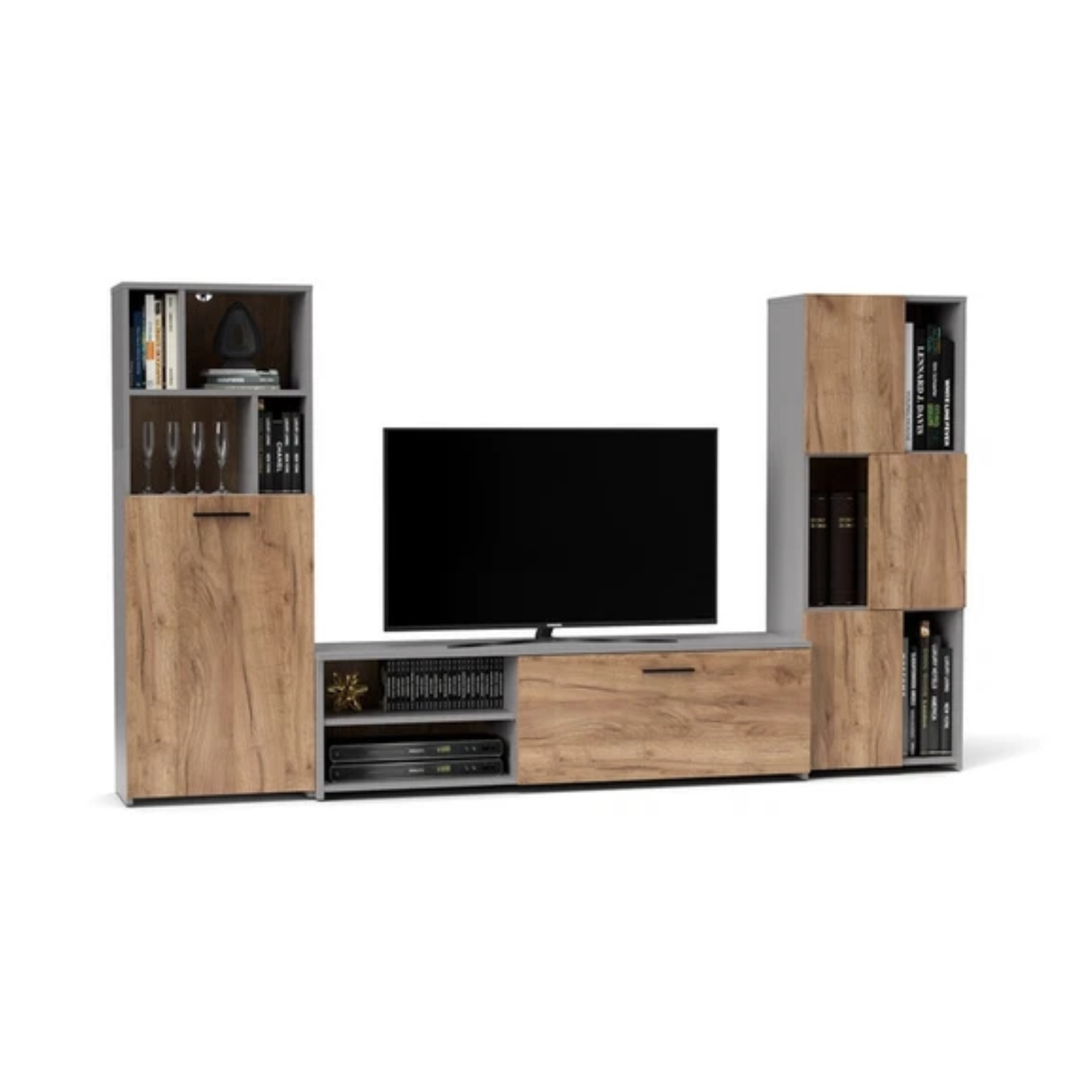 "Joy" living room wall unit kit, 240x35 cm, 137 cm high