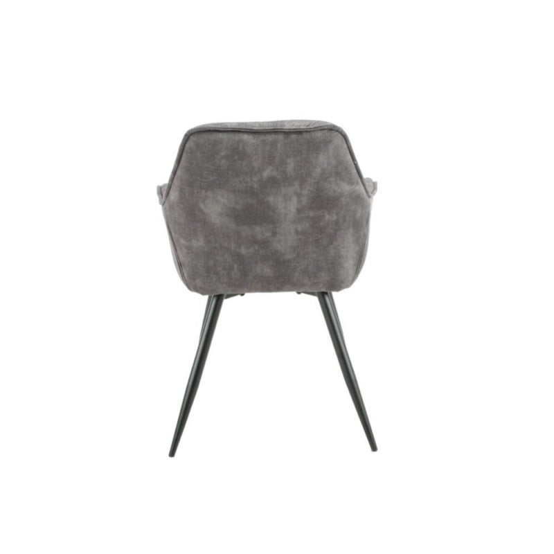 Set of "Senna" dining chairs upholstered in velvet with black metal legs, 59x60 cm, 86h