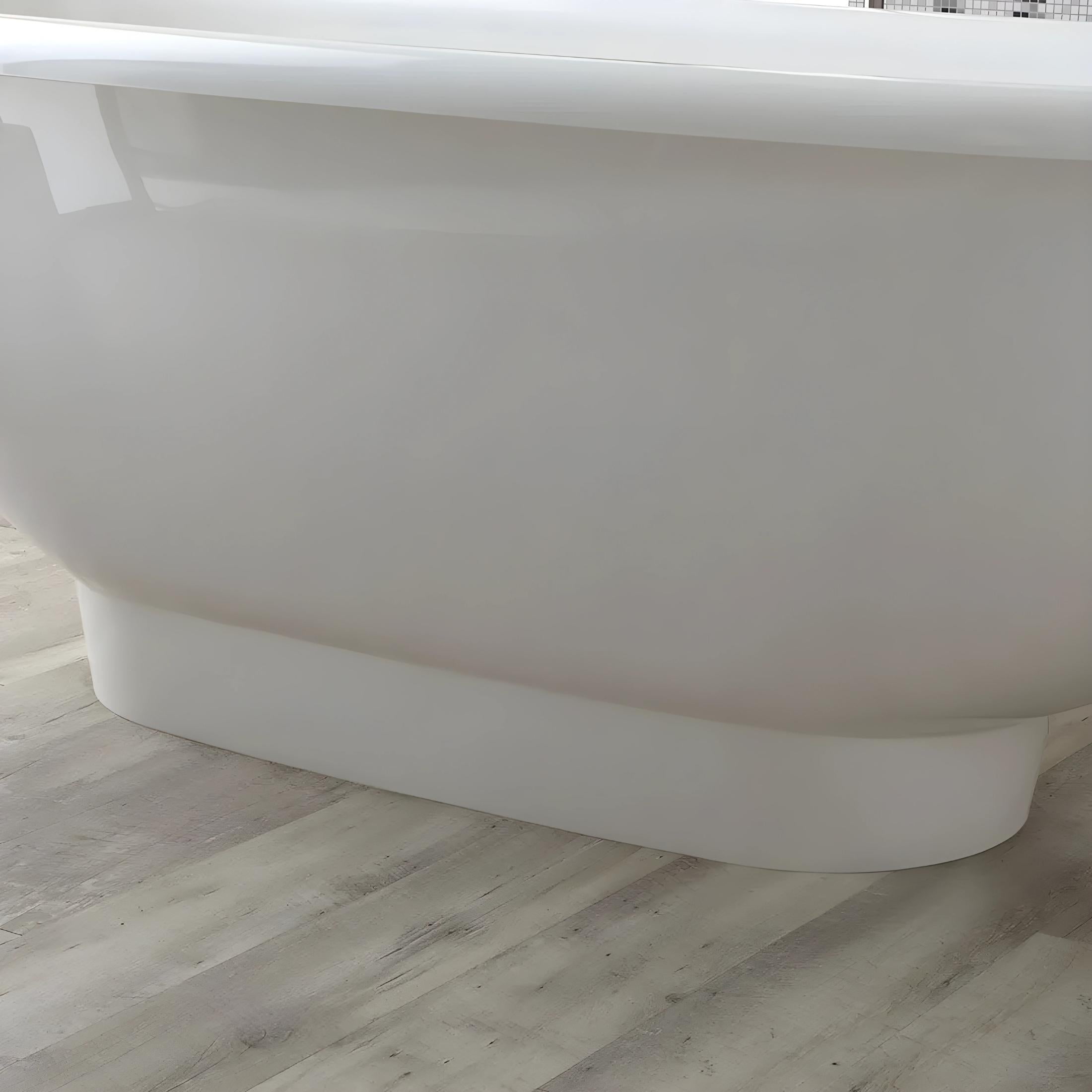 "Rossana" freestanding oval bathtub in recomposed marble, 181x80 cm, 63.3 cm high