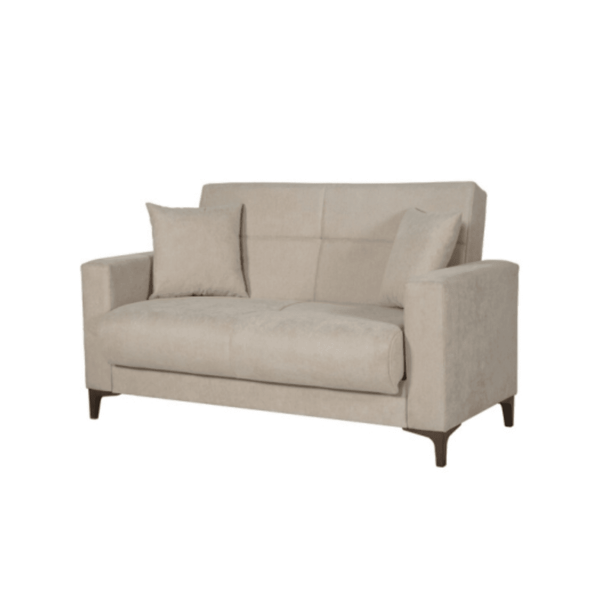 Divano con cassettone contenitore "Bravo Bacos" in tessuto con due cuscini - MondoViro