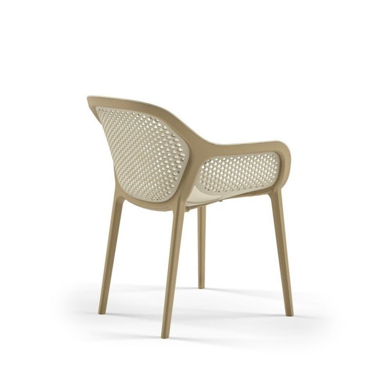 Set di sedie da pranzo "Atra" in polipropilene e fibra di vetro con braccioli cm 53x54 82,5h - MondoViro