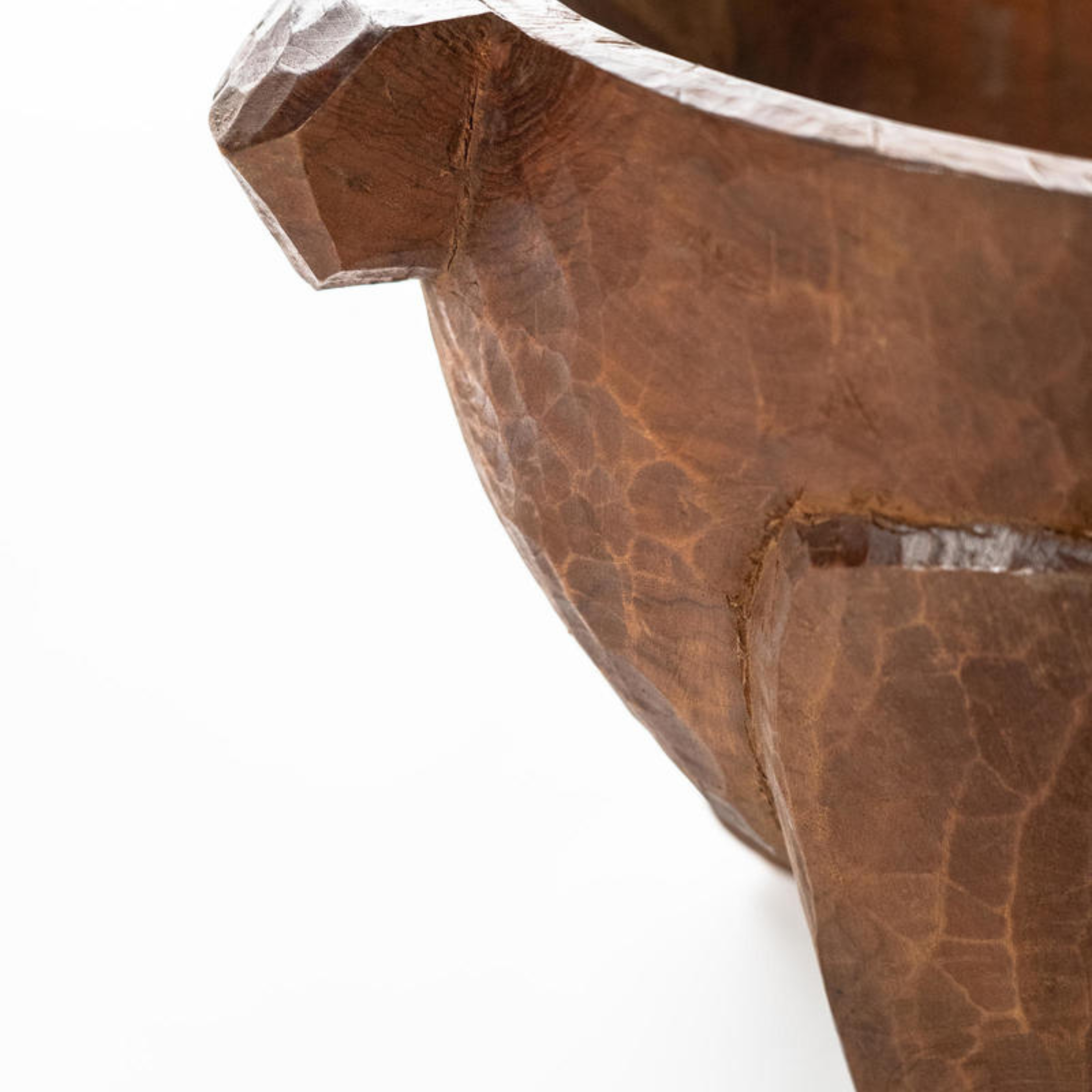 Round wooden bowl "Ciotola2" hand carved 60x47 cm 37h