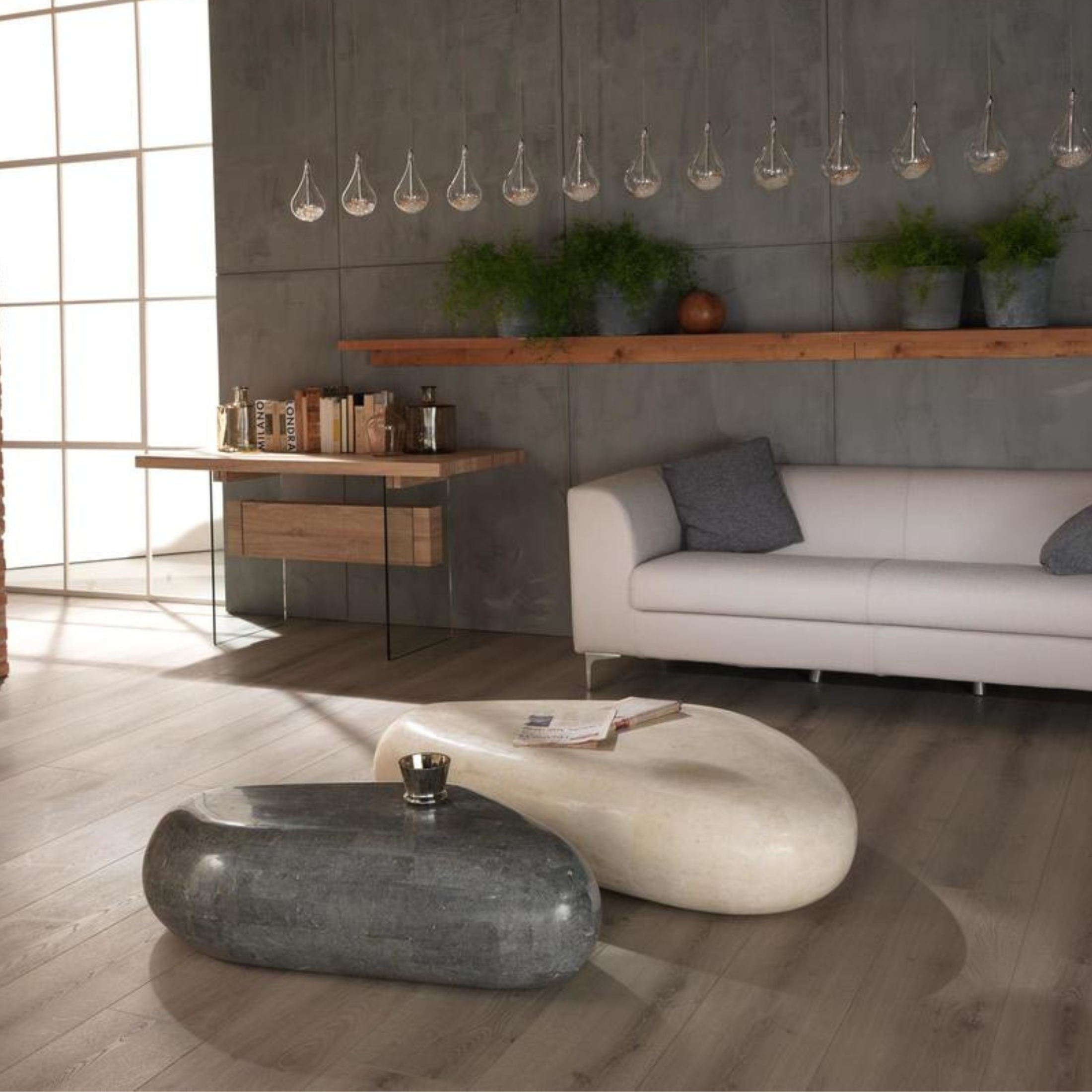 "Sandu" fossil stone coffee table