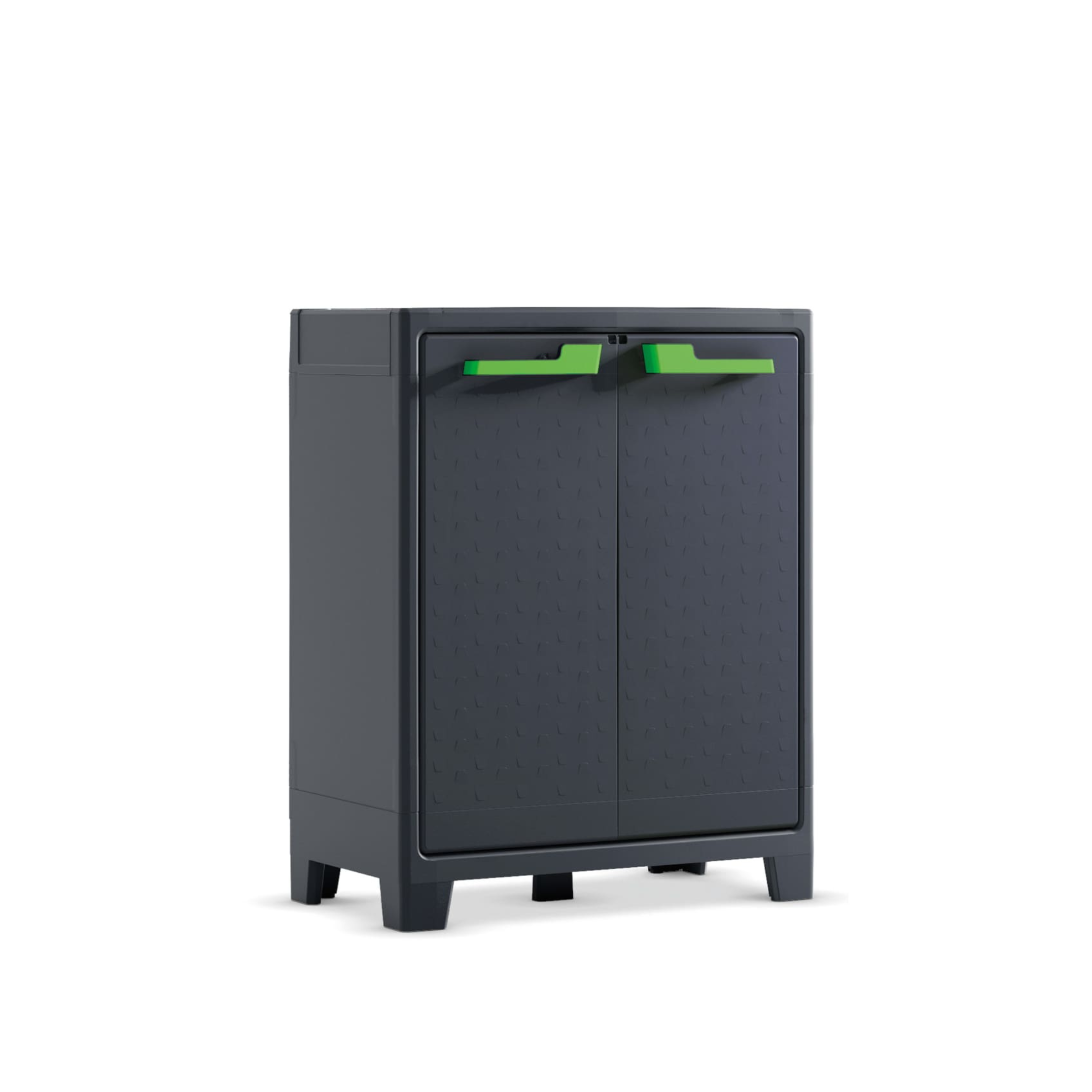 "Mody" resin garden cabinet with internal shelves and raised feet