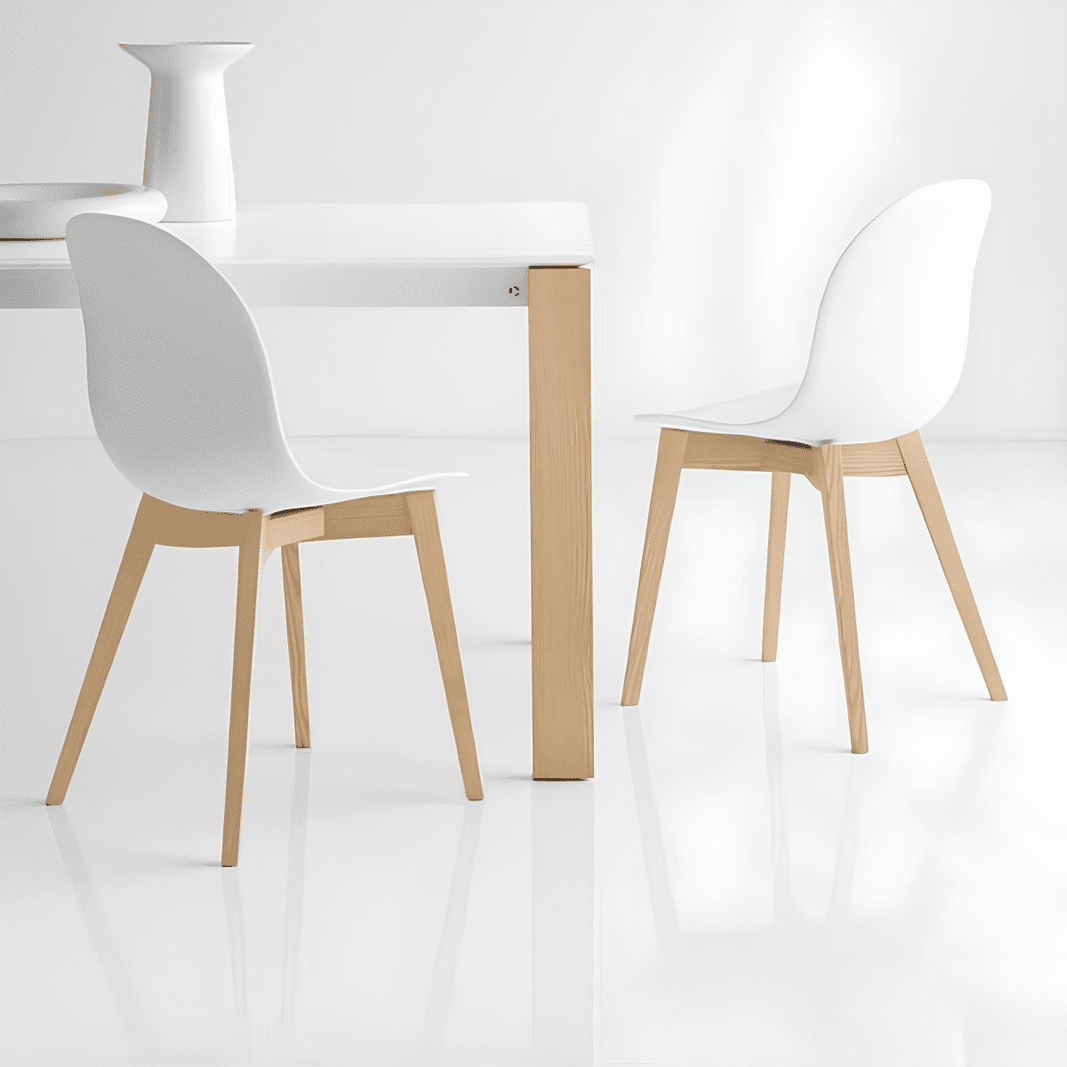 Set sedie moderne da soggiorno "Academy" con gambe in legno massello cm 44,5x51 84h - MondoViro