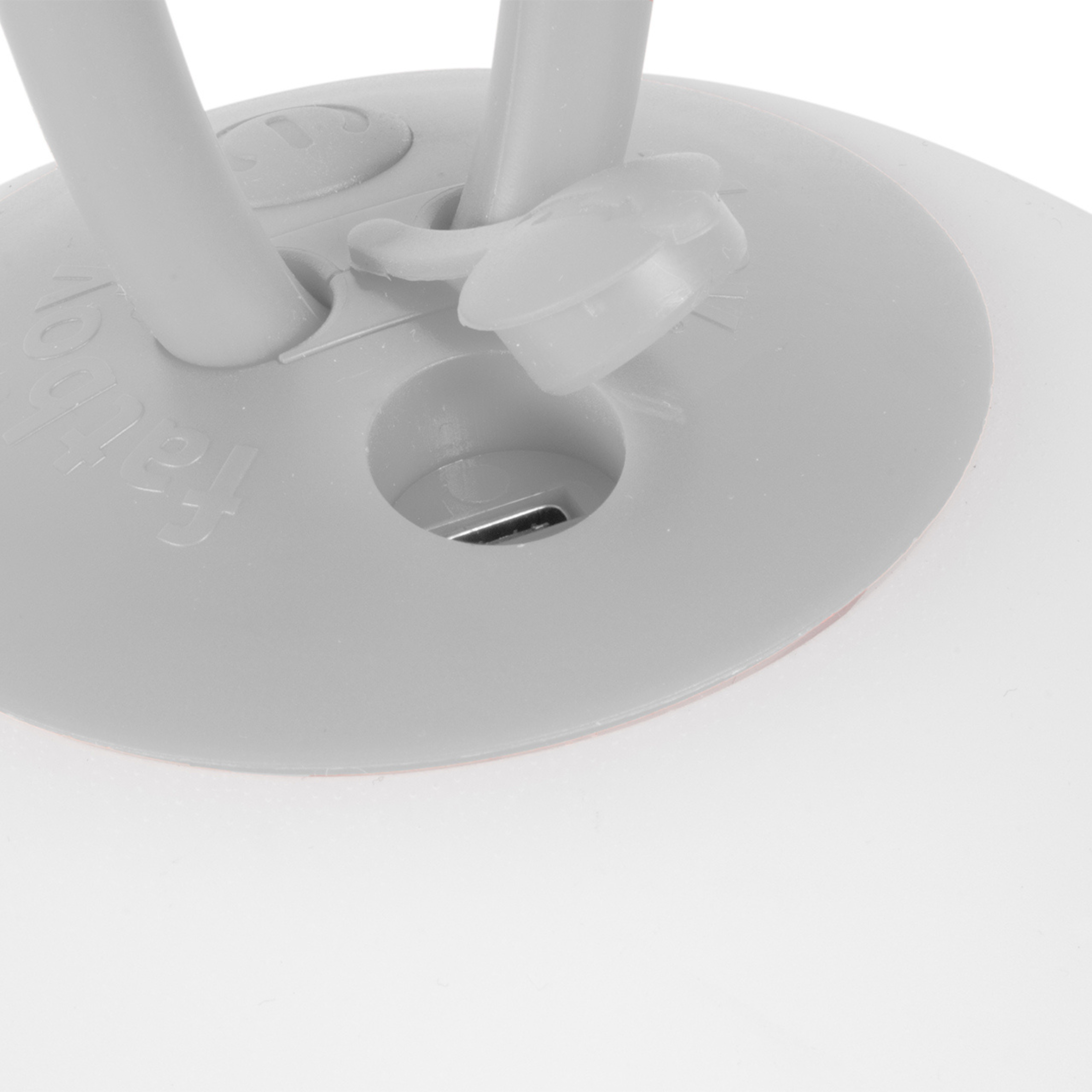 Set of 2 "Bolleke" battery-powered LED hanging lamps in HDPE with rubber hook, 20x20 cm