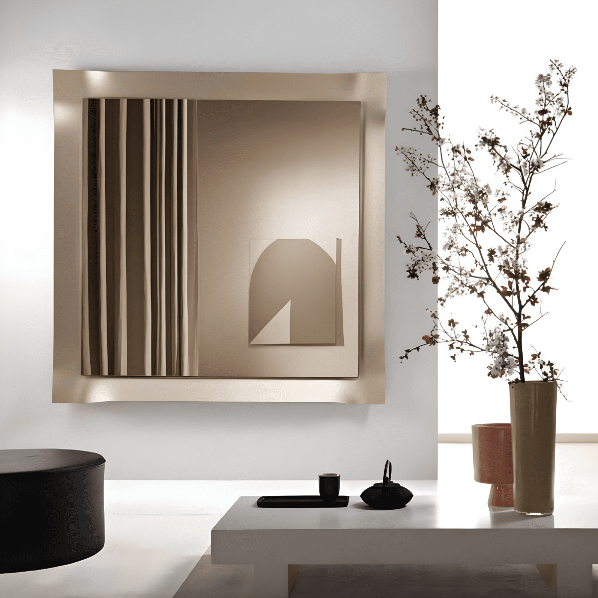 Specchio con cornice "Vivo" in vetro satinata moderno - MondoViro