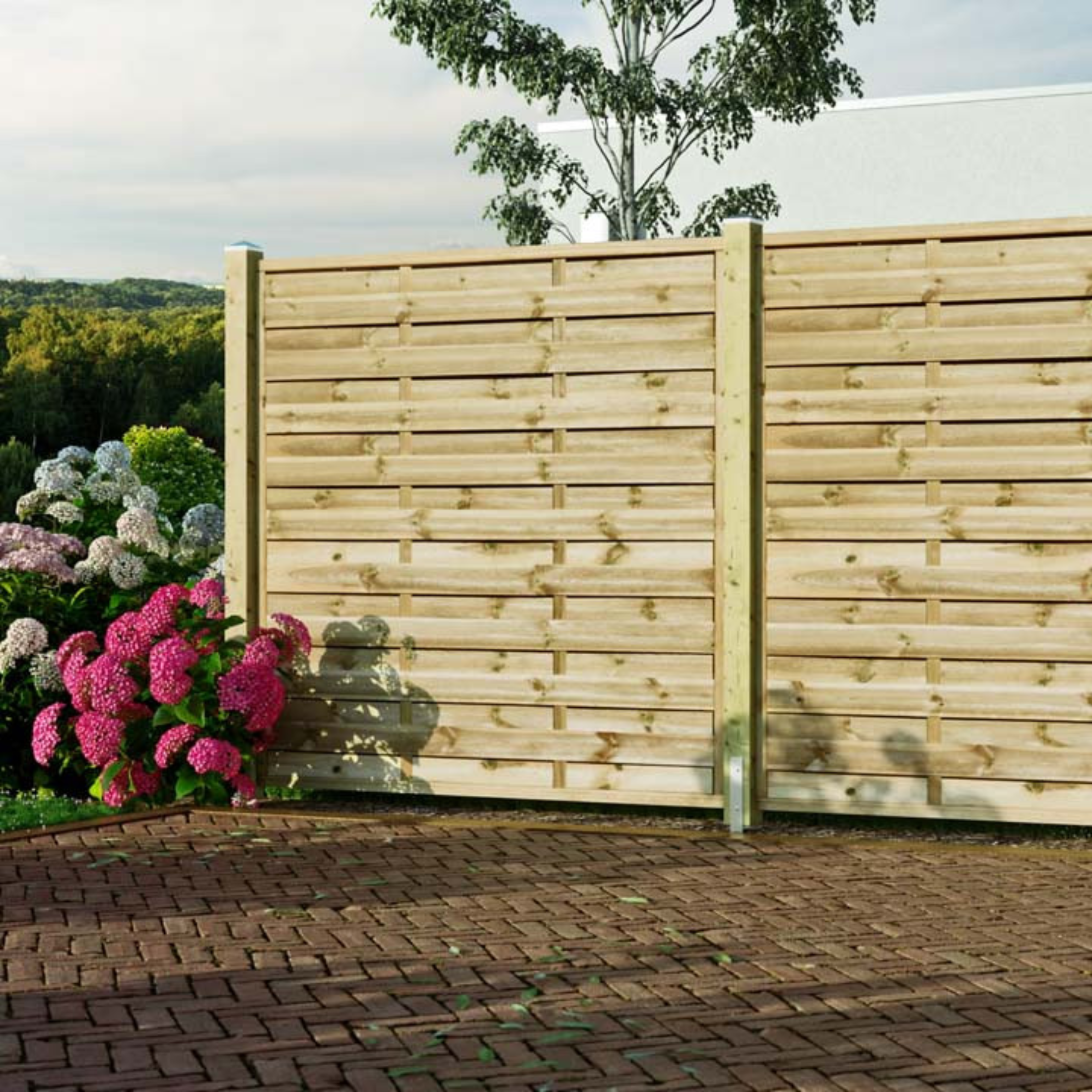 "Caterina" privacy screen made of impregnated conifer wood, 180 cm high